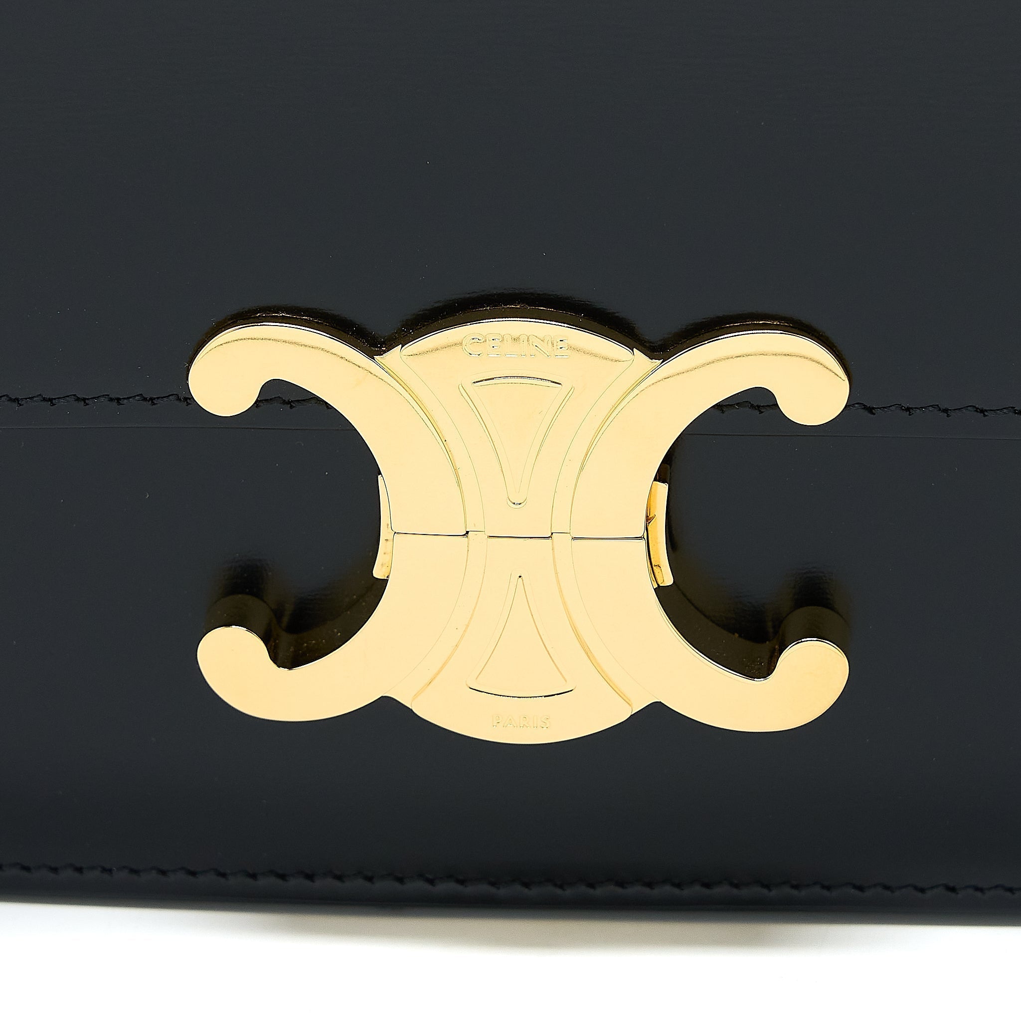 celine-teen-triomphe-shoulder-bag-calfskin-black-ghw
