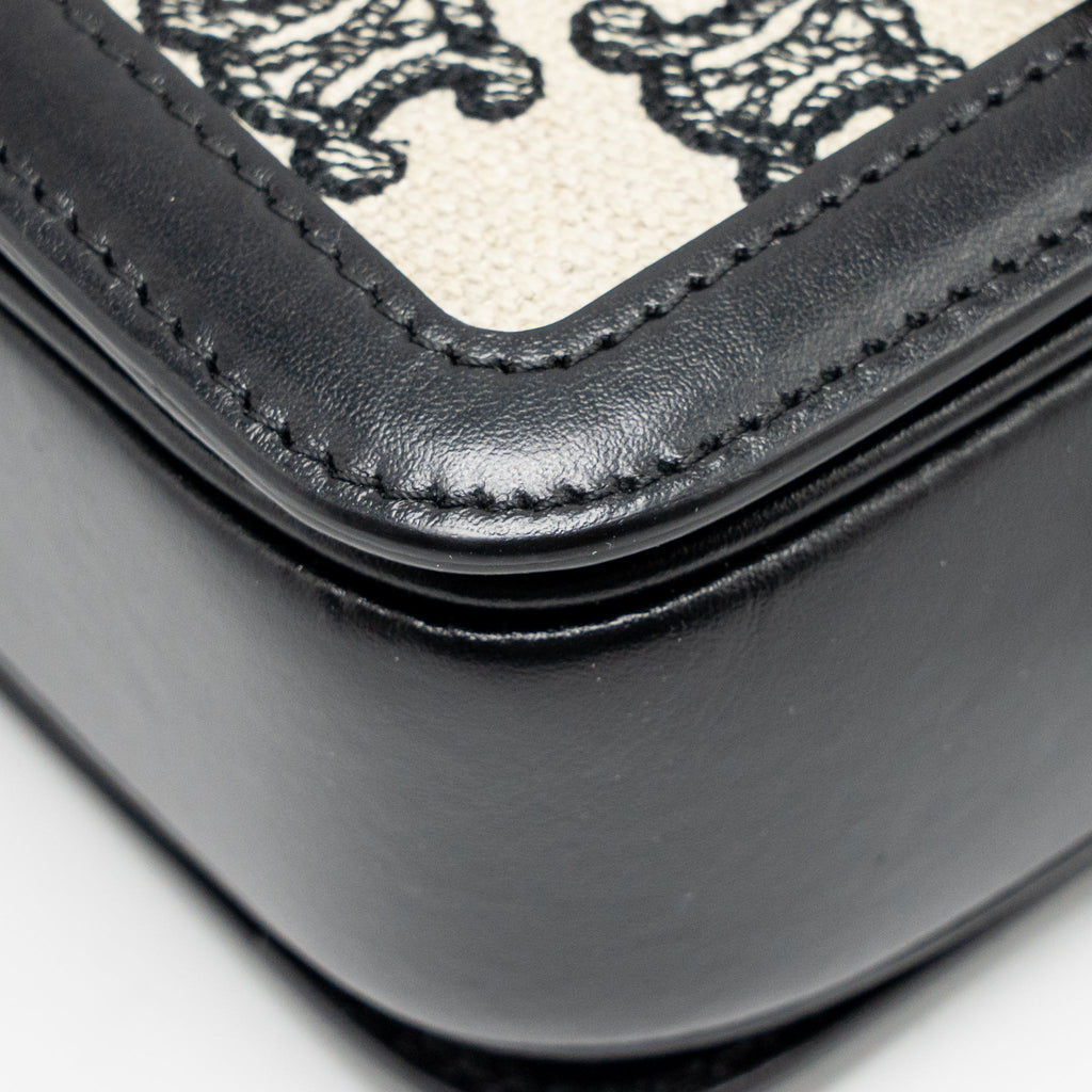 celine-teen-triomphe-bag-triomphe-canvas-calfskin-black-white-ghw