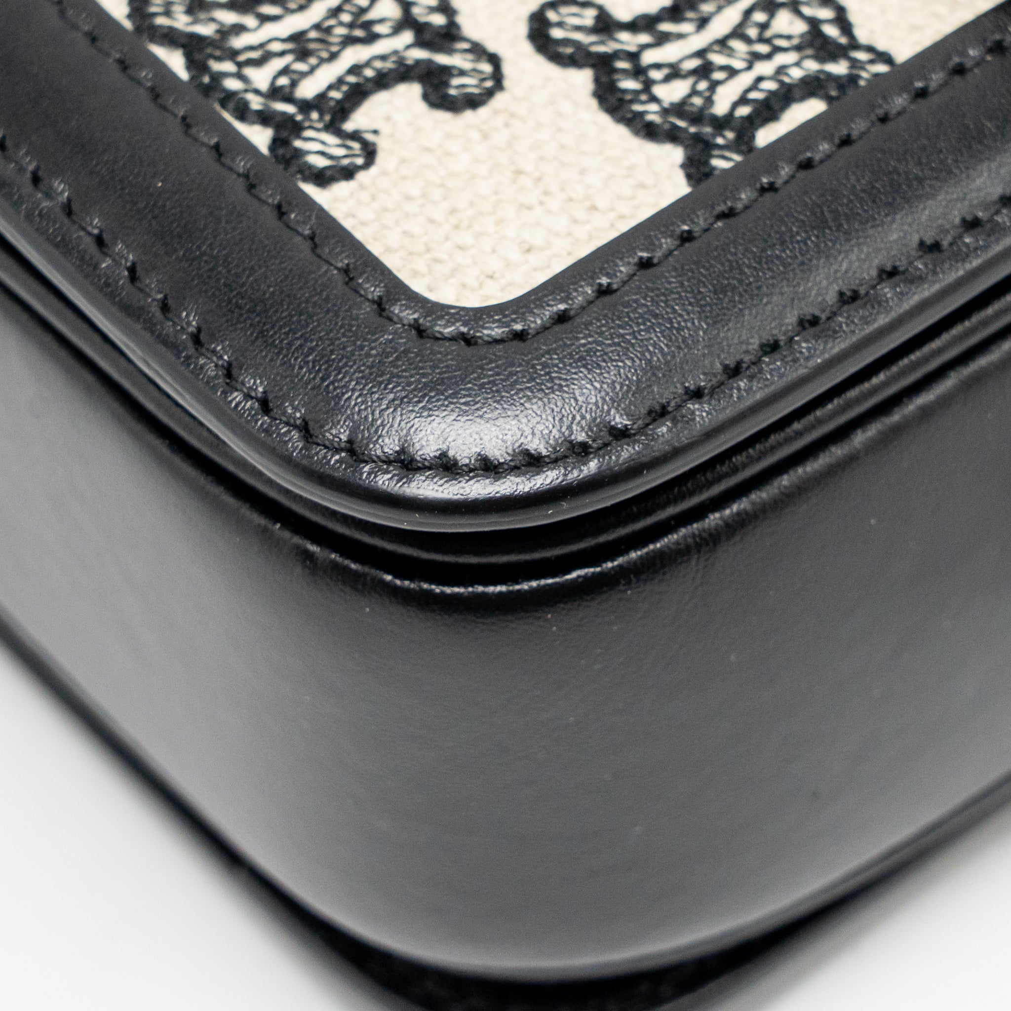 celine-teen-triomphe-bag-triomphe-canvas-calfskin-black-white-ghw