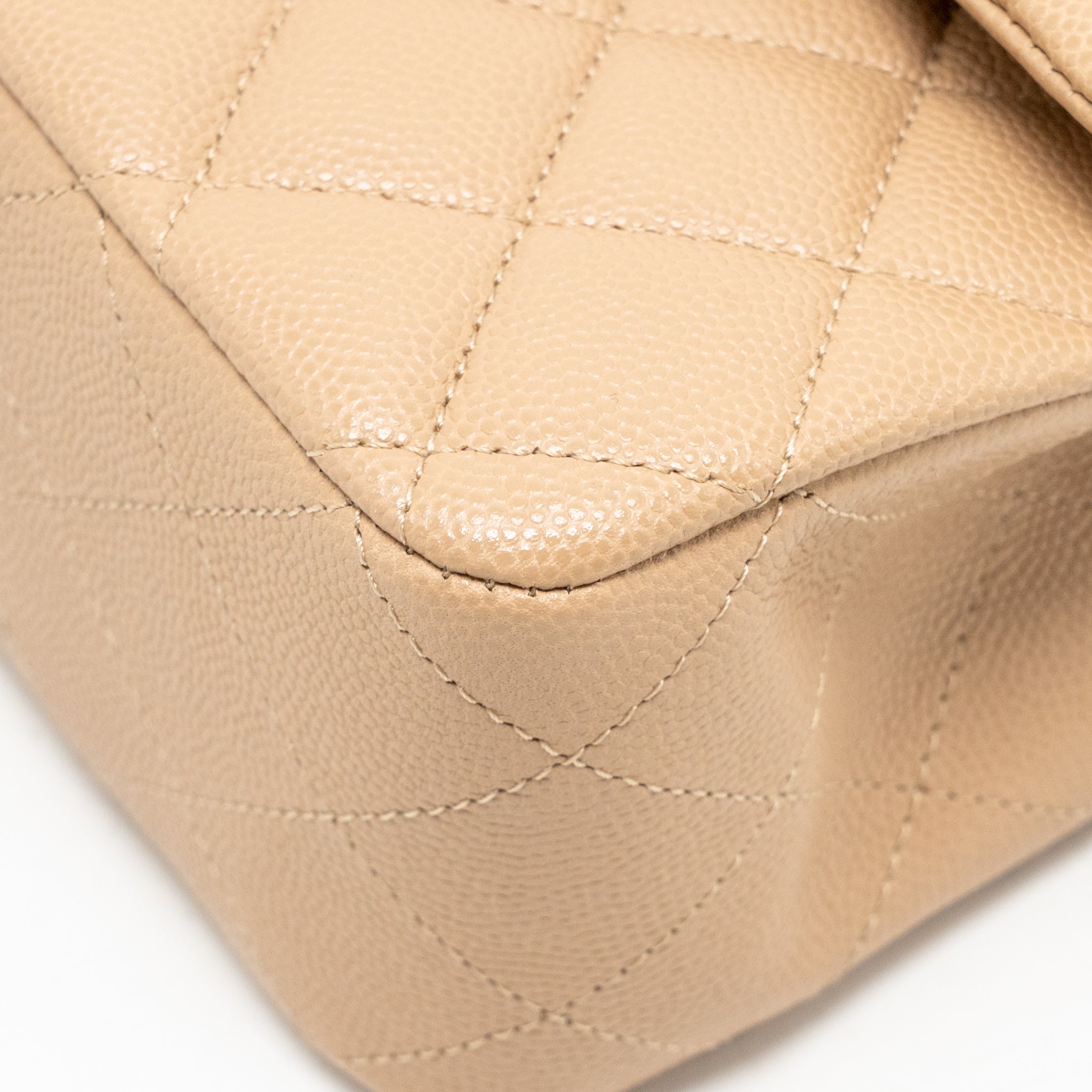 chanel-medium-classic-double-flap-bag-dark-beige-lghw