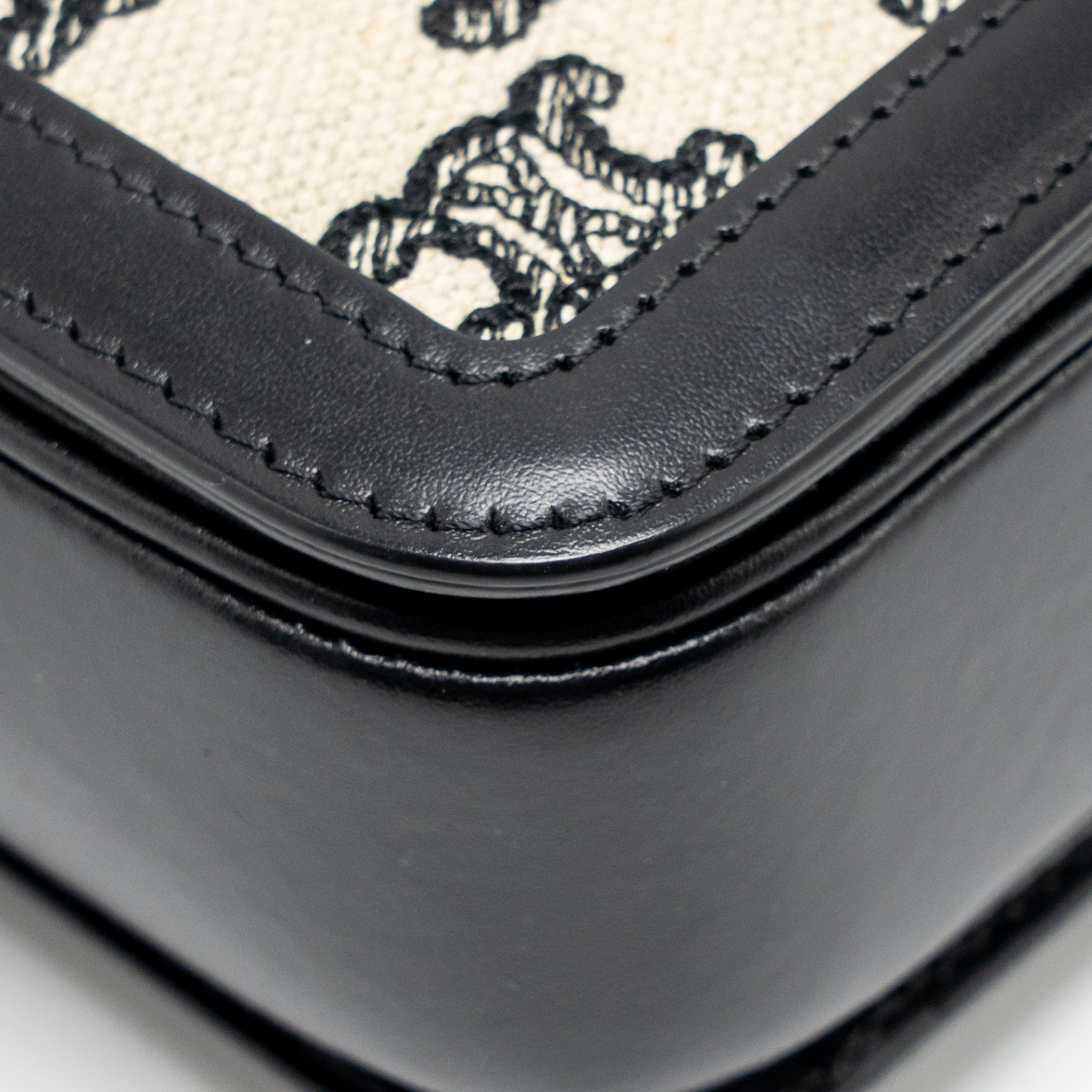 celine-teen-triomphe-bag-triomphe-canvas-calfskin-black-white-ghw