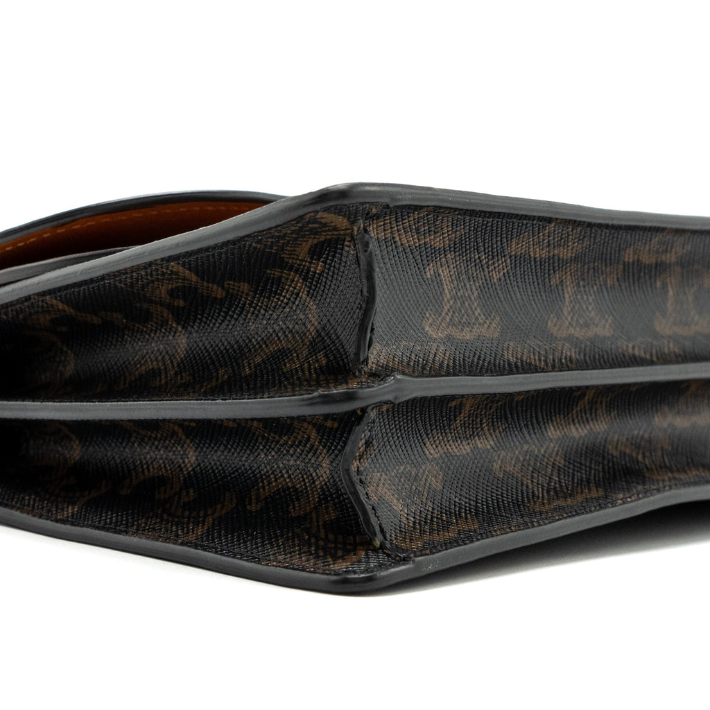 celine-wallet-on-strap-triomphe-canvas-lambskin-tan-ghw