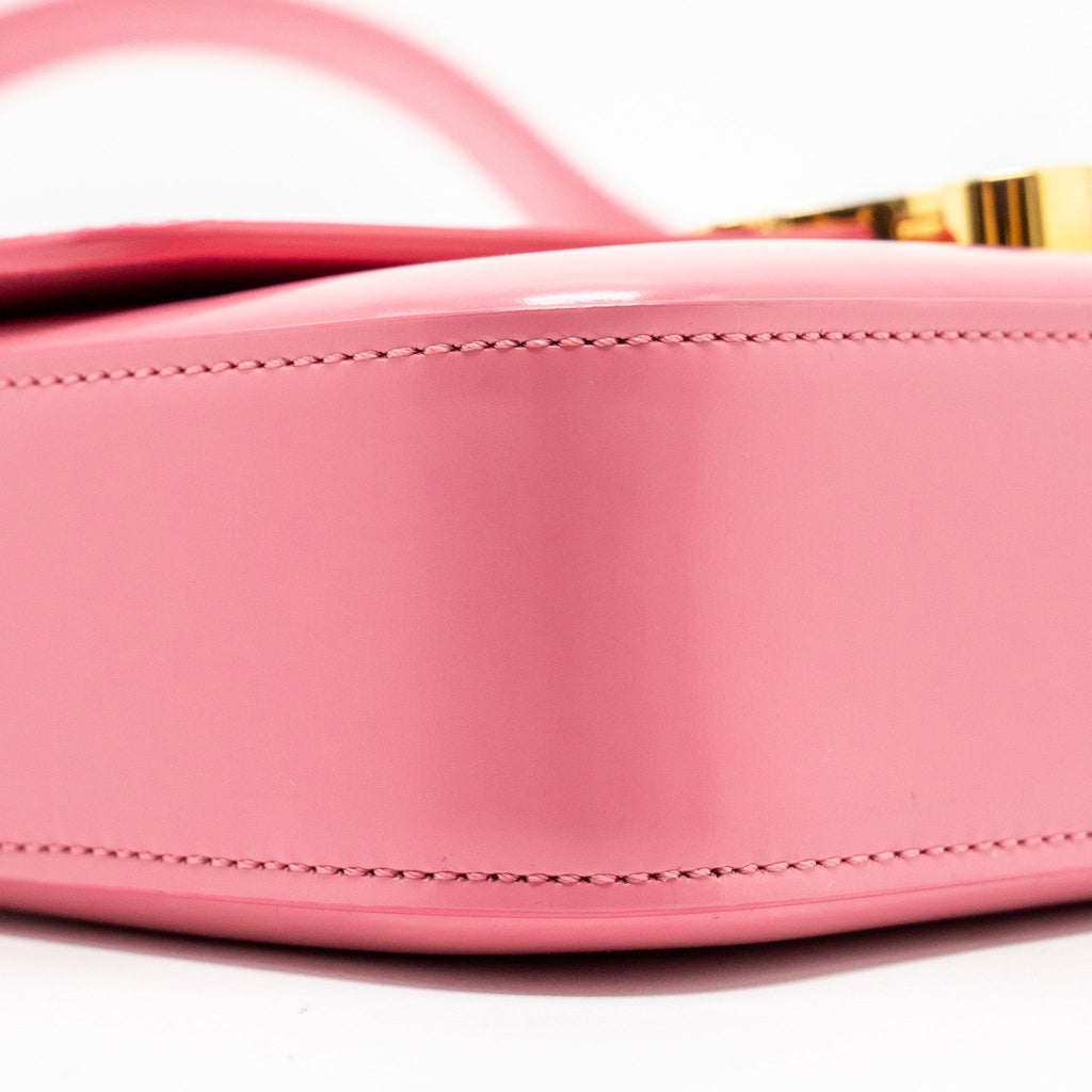 celine-triomphe-shoulder-bag-shiny-calfskin-flamingo-ghw