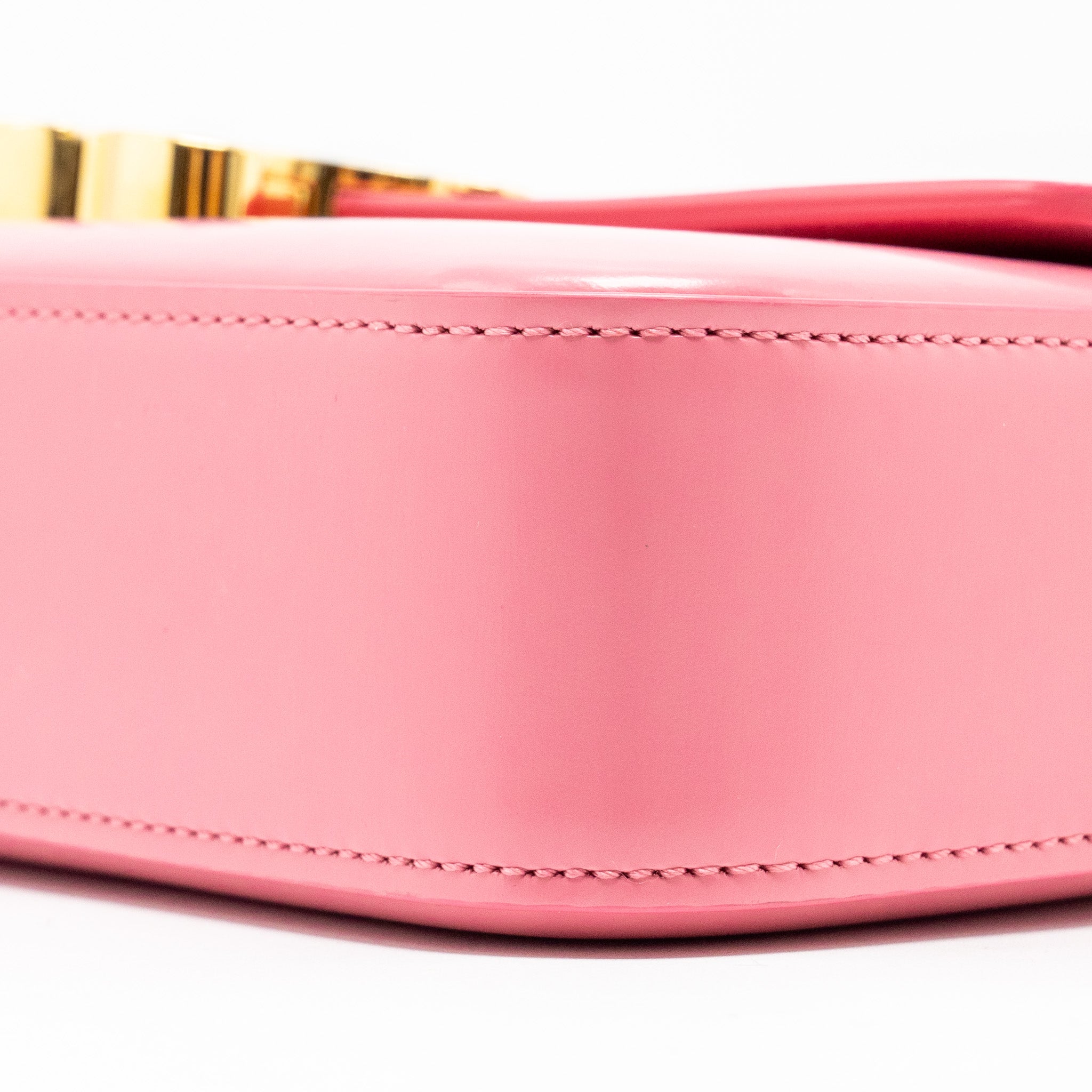 celine-triomphe-shoulder-bag-shiny-calfskin-flamingo-ghw
