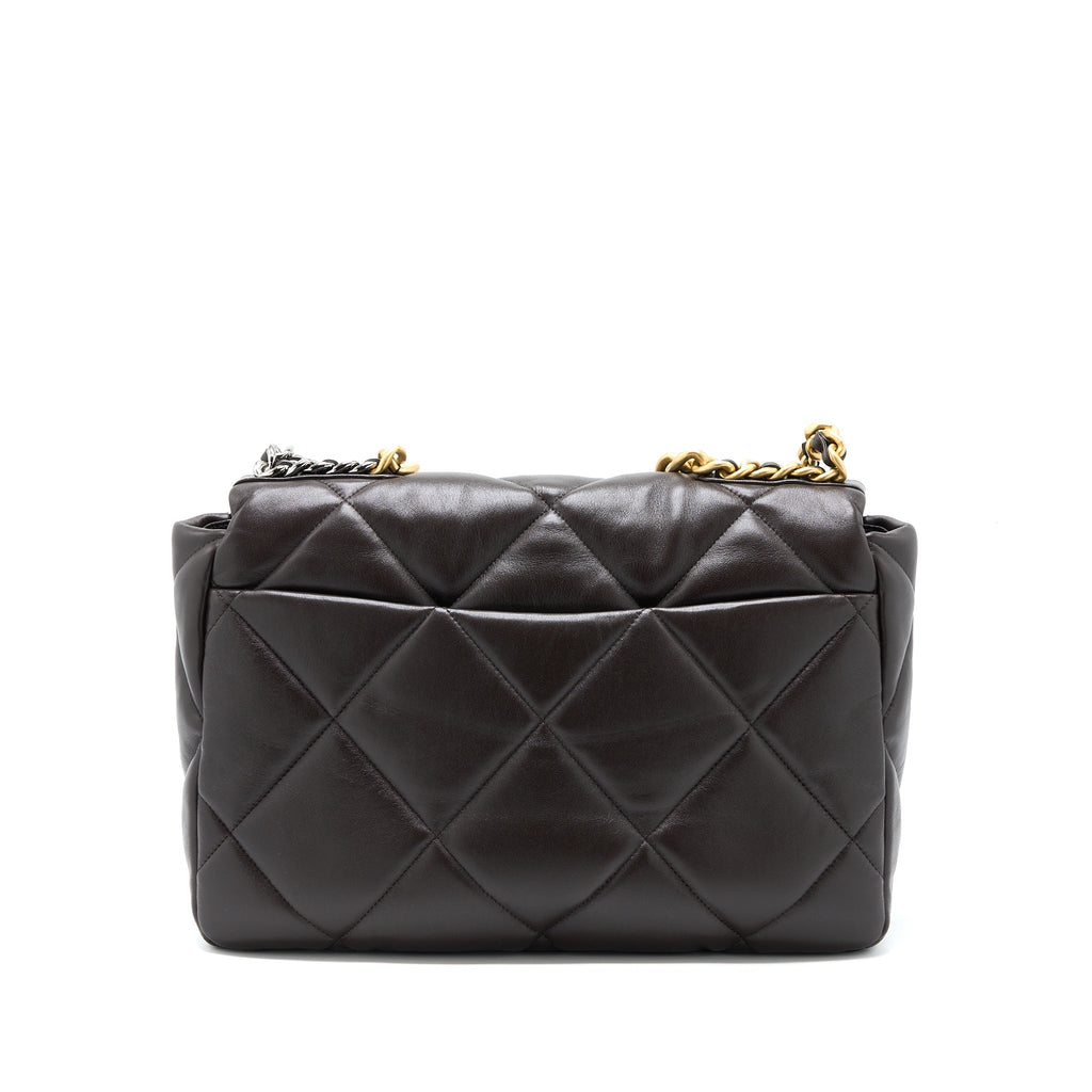 chanel-21a-maxi-19-flap-bag-lambskin-dark-brown-multicolour-hardware-microchip