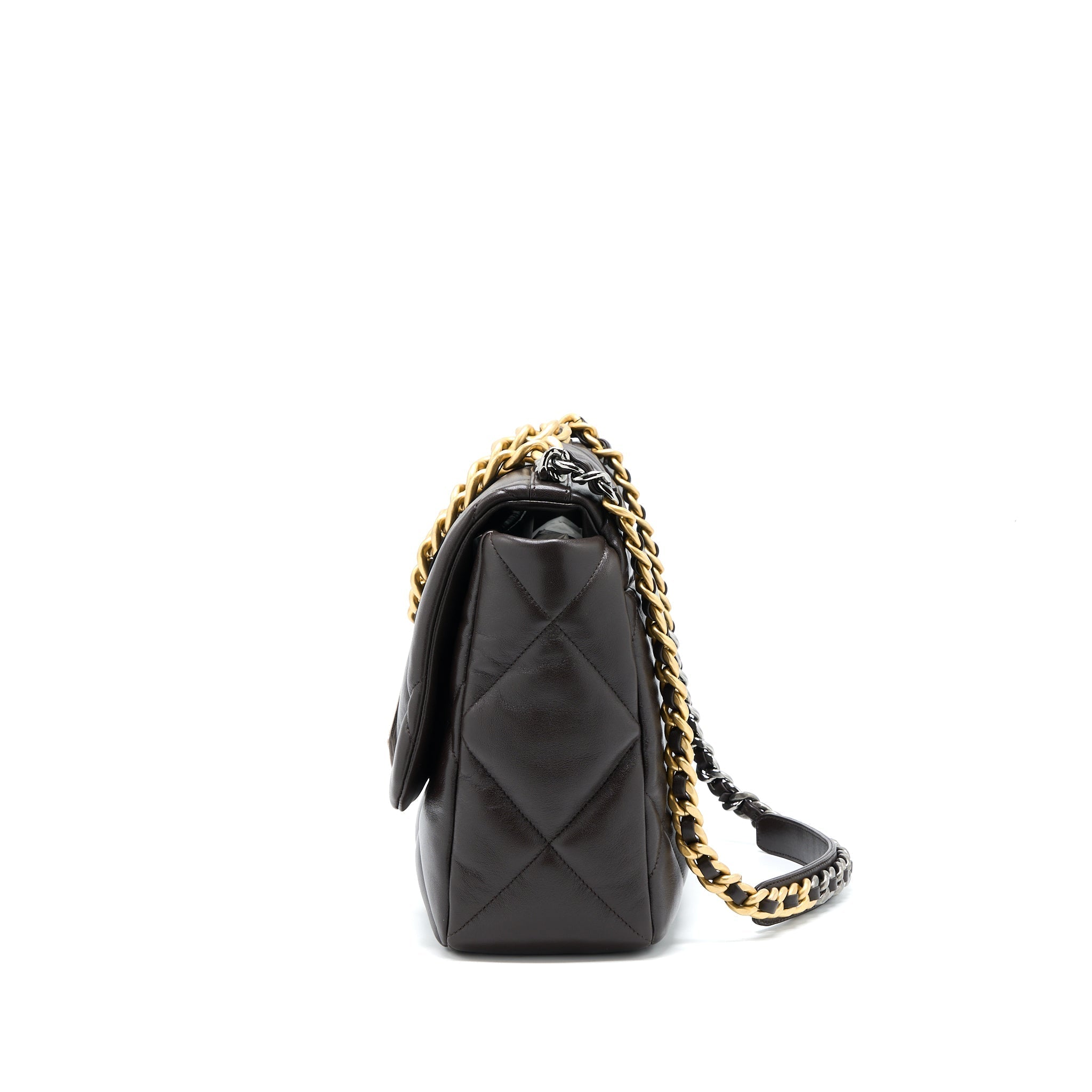 chanel-21a-maxi-19-flap-bag-lambskin-dark-brown-multicolour-hardware-microchip