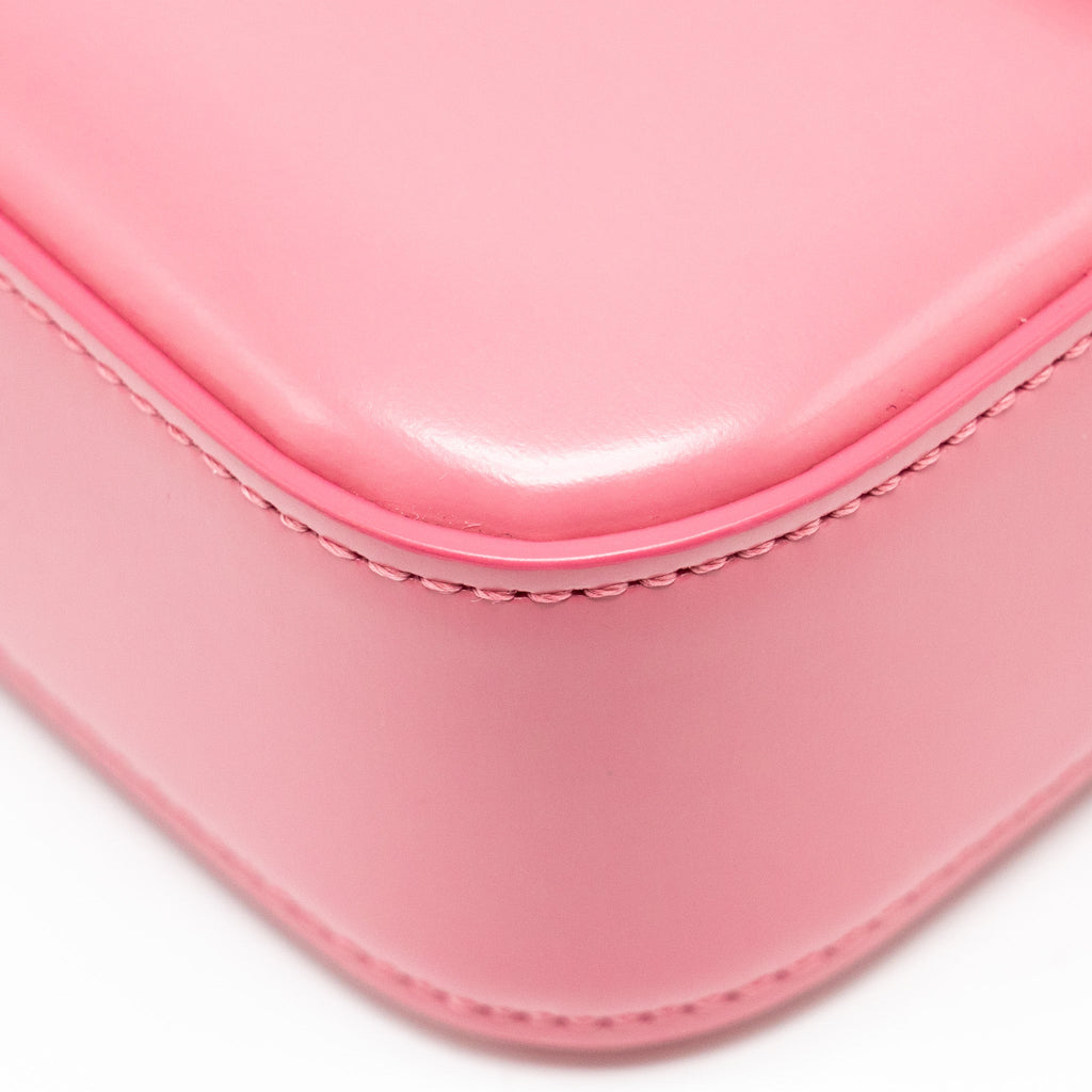 celine-triomphe-shoulder-bag-shiny-calfskin-flamingo-ghw