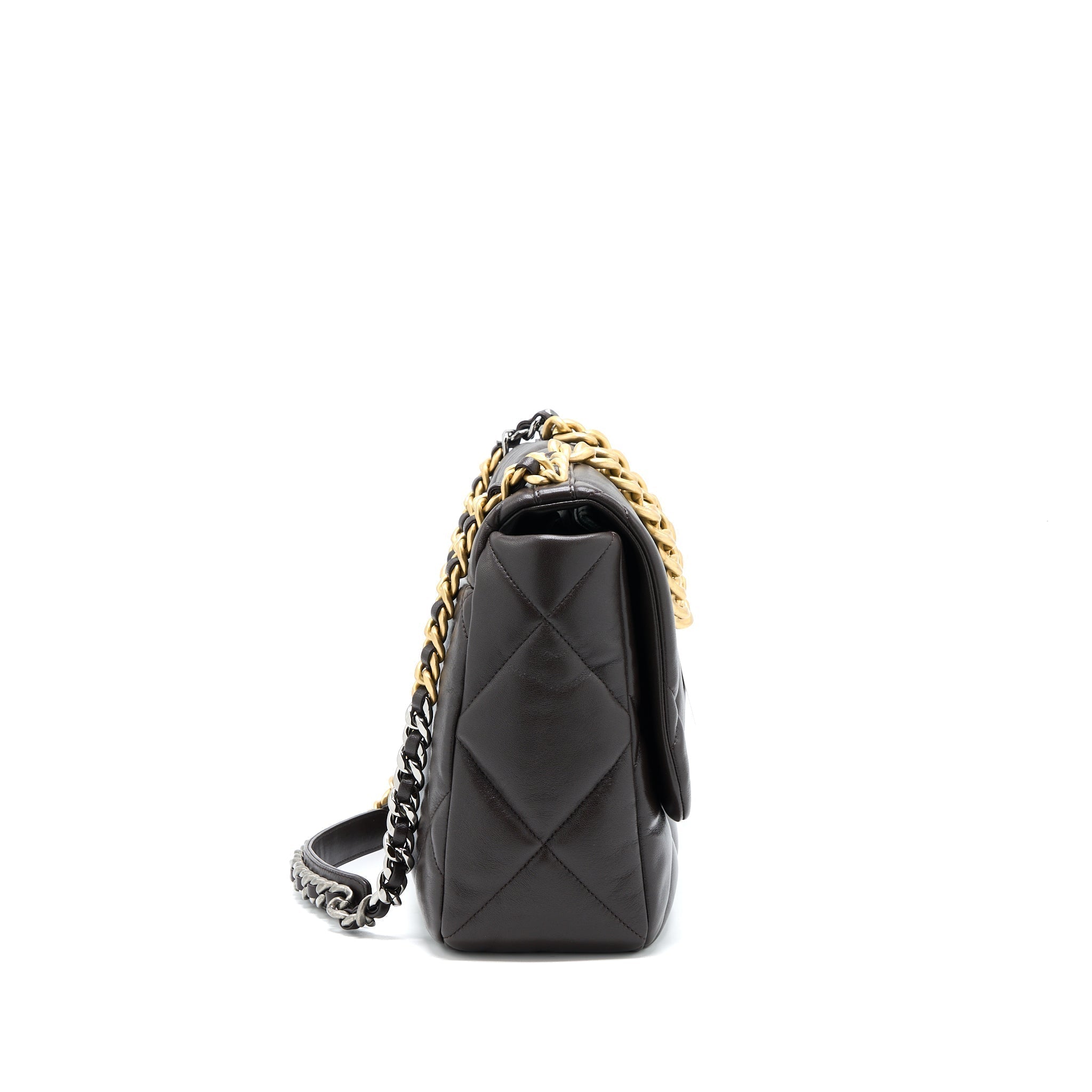 chanel-21a-maxi-19-flap-bag-lambskin-dark-brown-multicolour-hardware-microchip