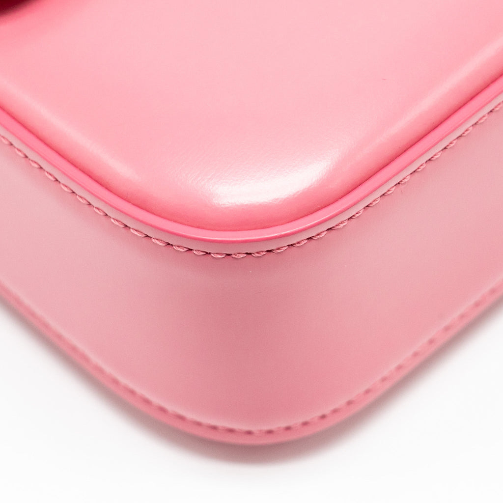 celine-triomphe-shoulder-bag-shiny-calfskin-flamingo-ghw