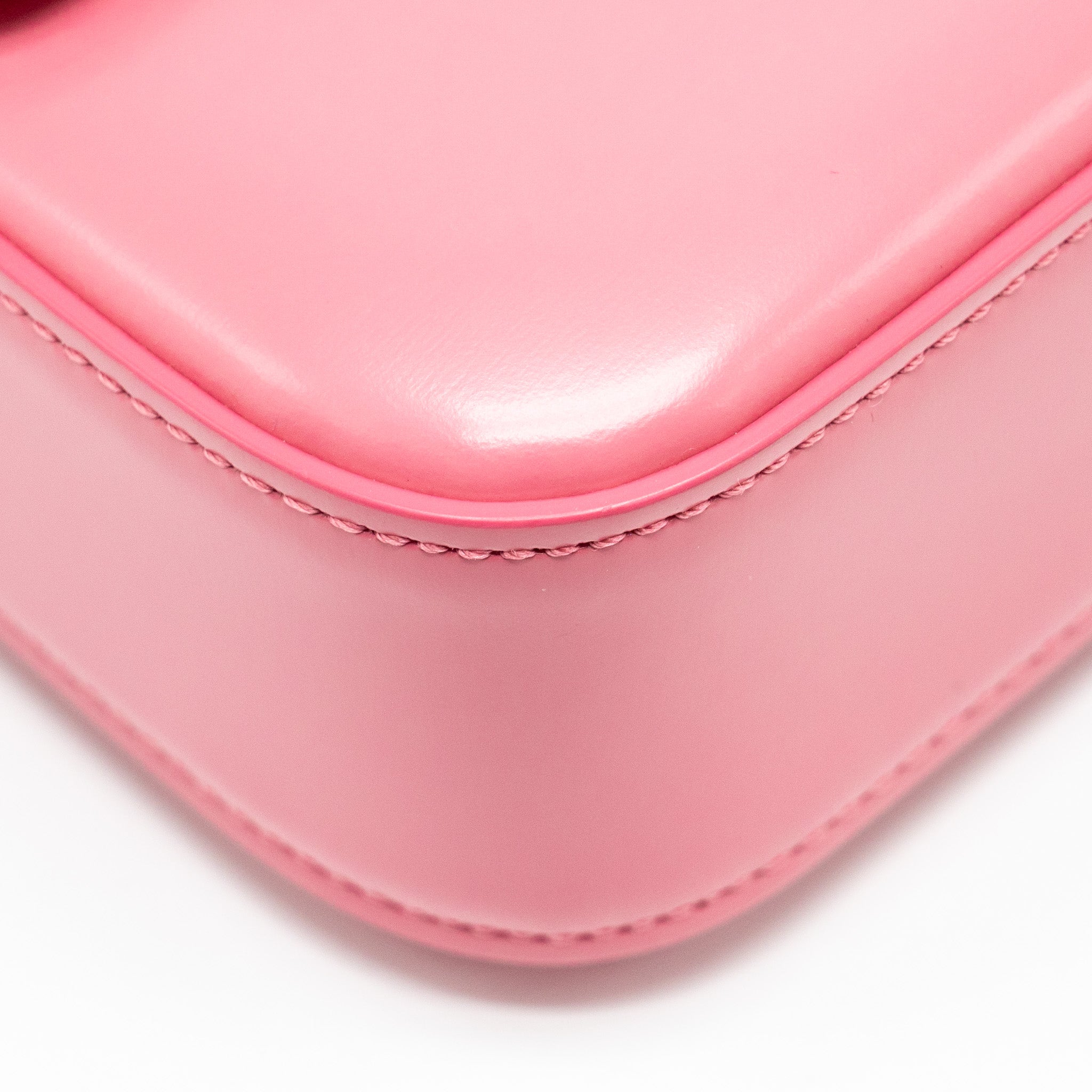 celine-triomphe-shoulder-bag-shiny-calfskin-flamingo-ghw