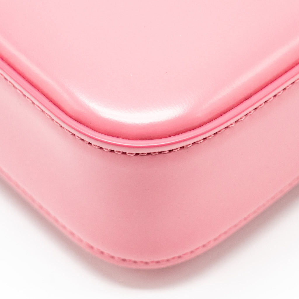 celine-triomphe-shoulder-bag-shiny-calfskin-flamingo-ghw