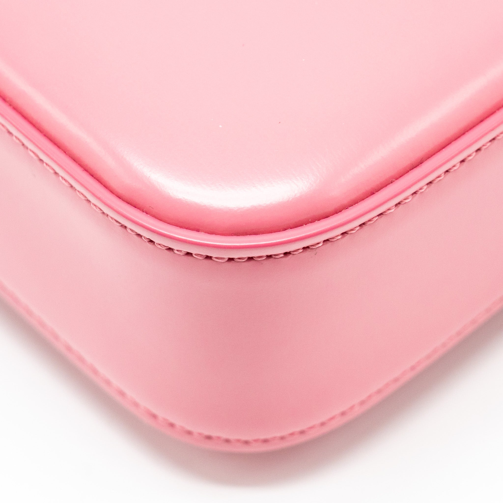 celine-triomphe-shoulder-bag-shiny-calfskin-flamingo-ghw