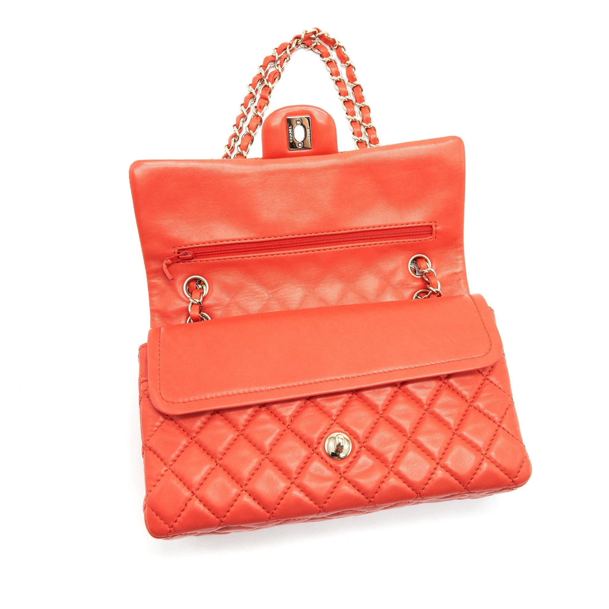 chanel-classic-medium-double-flap-lambskin-in-coral-lghw
