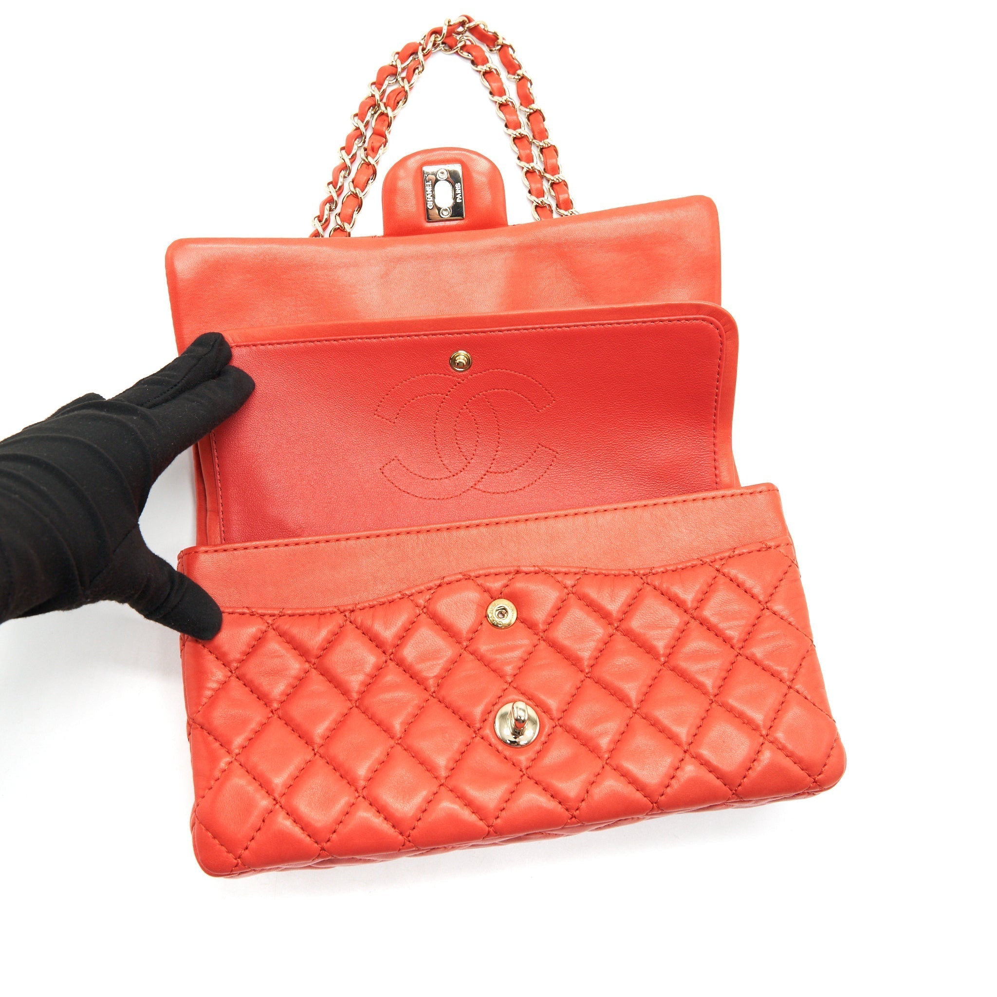 chanel-classic-medium-double-flap-lambskin-in-coral-lghw