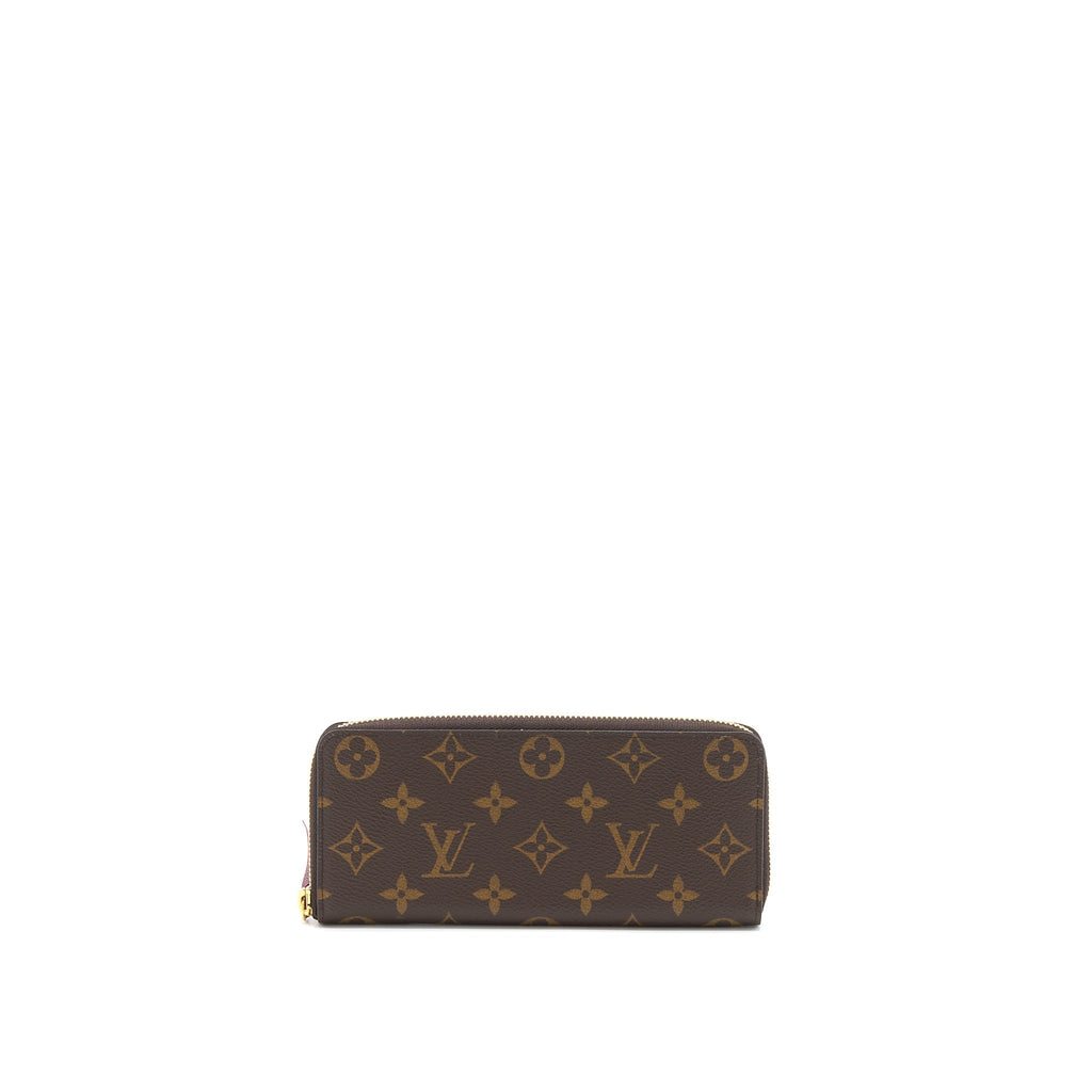 louis-vuitton-clemence-long-wallet-monogram-canvas-fuchsia-ghw