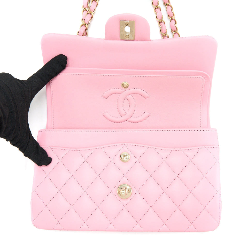 chanel-small-classic-flap-bag-lambskin-pink-lghw-microchip-1