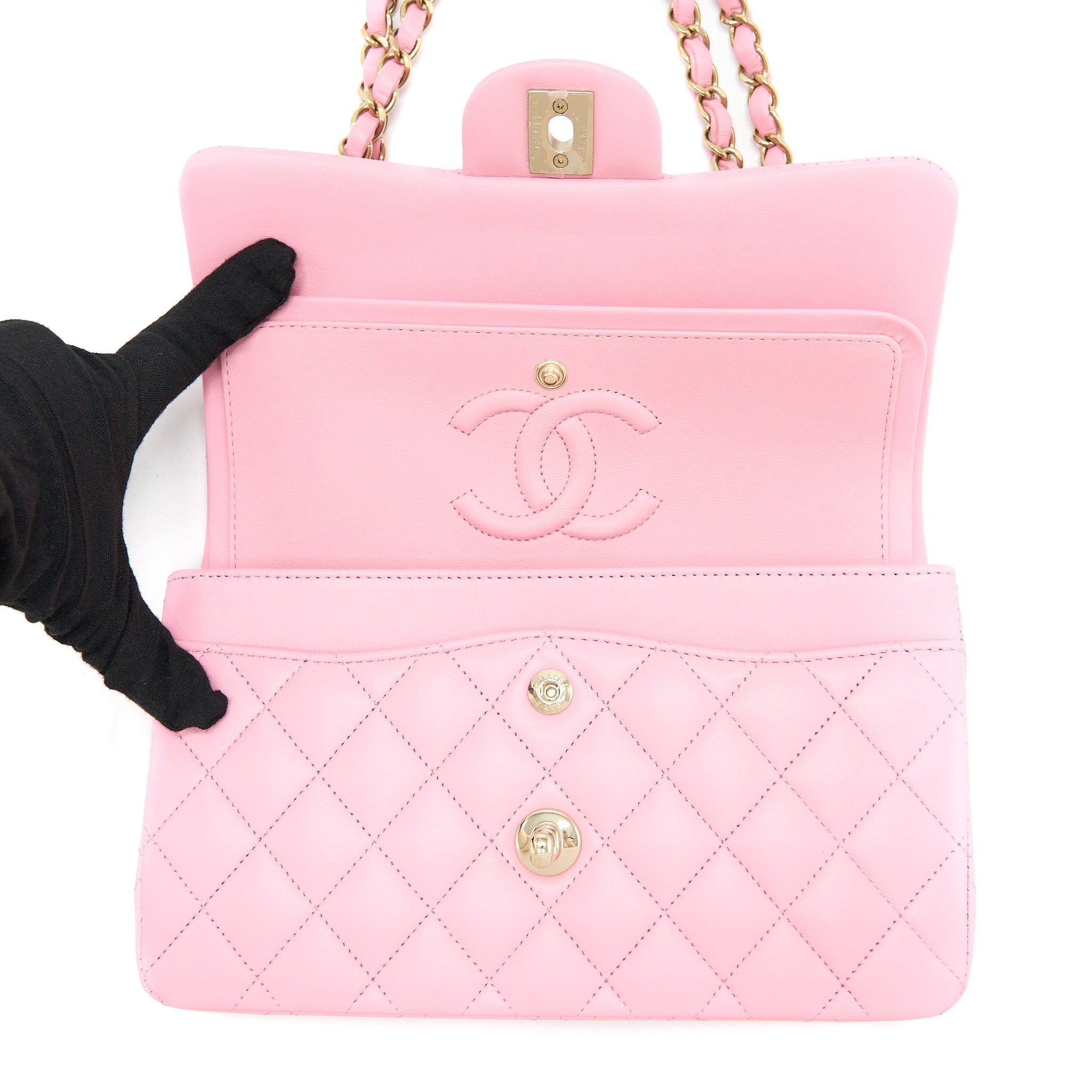 chanel-small-classic-flap-bag-lambskin-pink-lghw-microchip-1