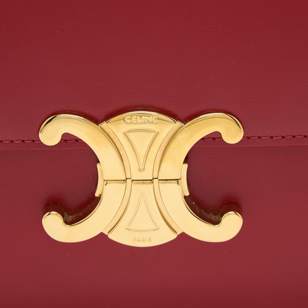 celine-medium-classique-triomphe-bag-shiny-calfskin-red-ghw