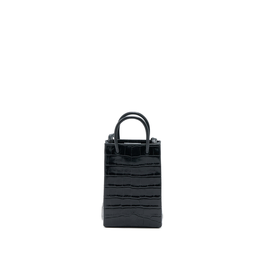 balenciaga-mini-shopping-phone-pouch-coro-emboss-calfskin-black-shw
