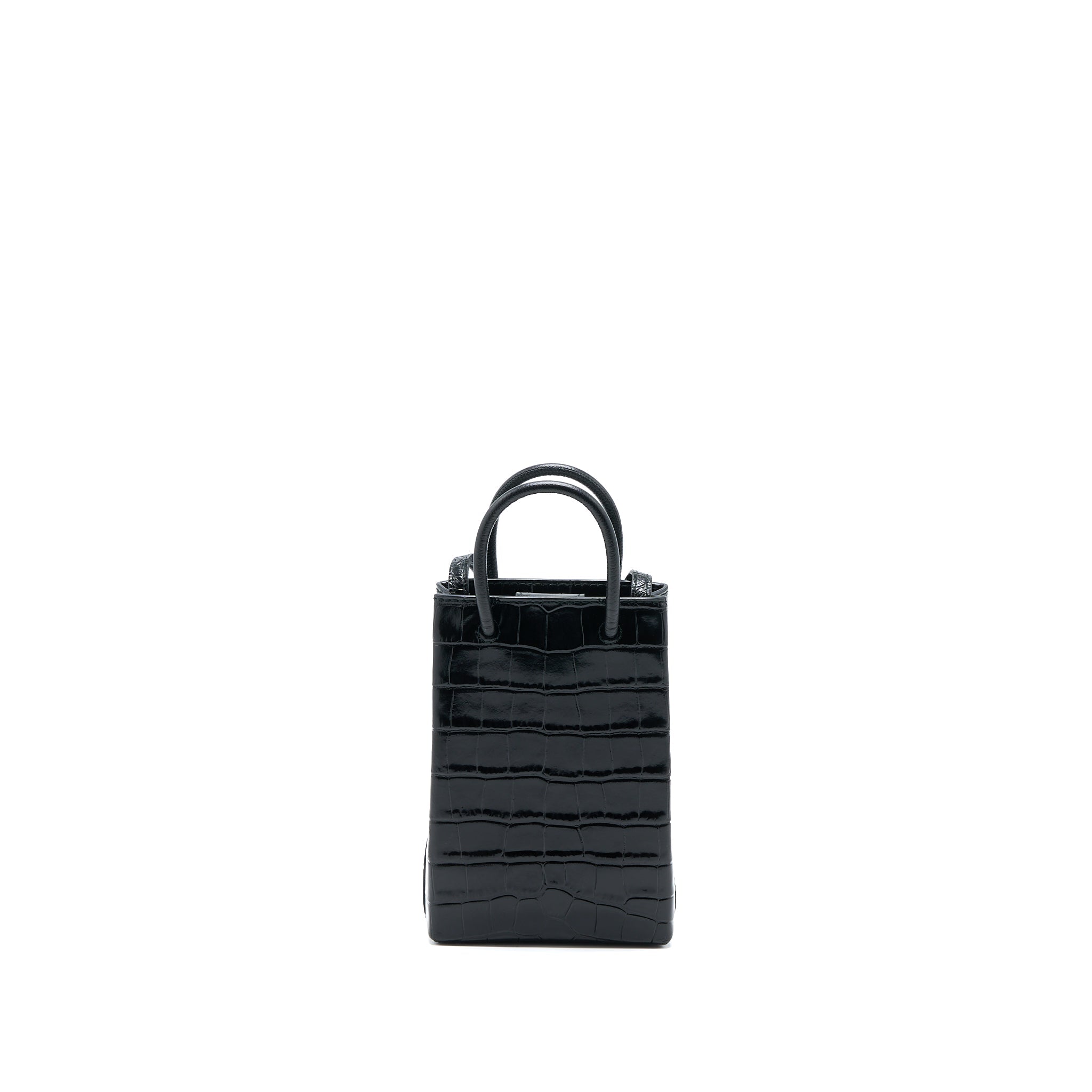 balenciaga-mini-shopping-phone-pouch-coro-emboss-calfskin-black-shw