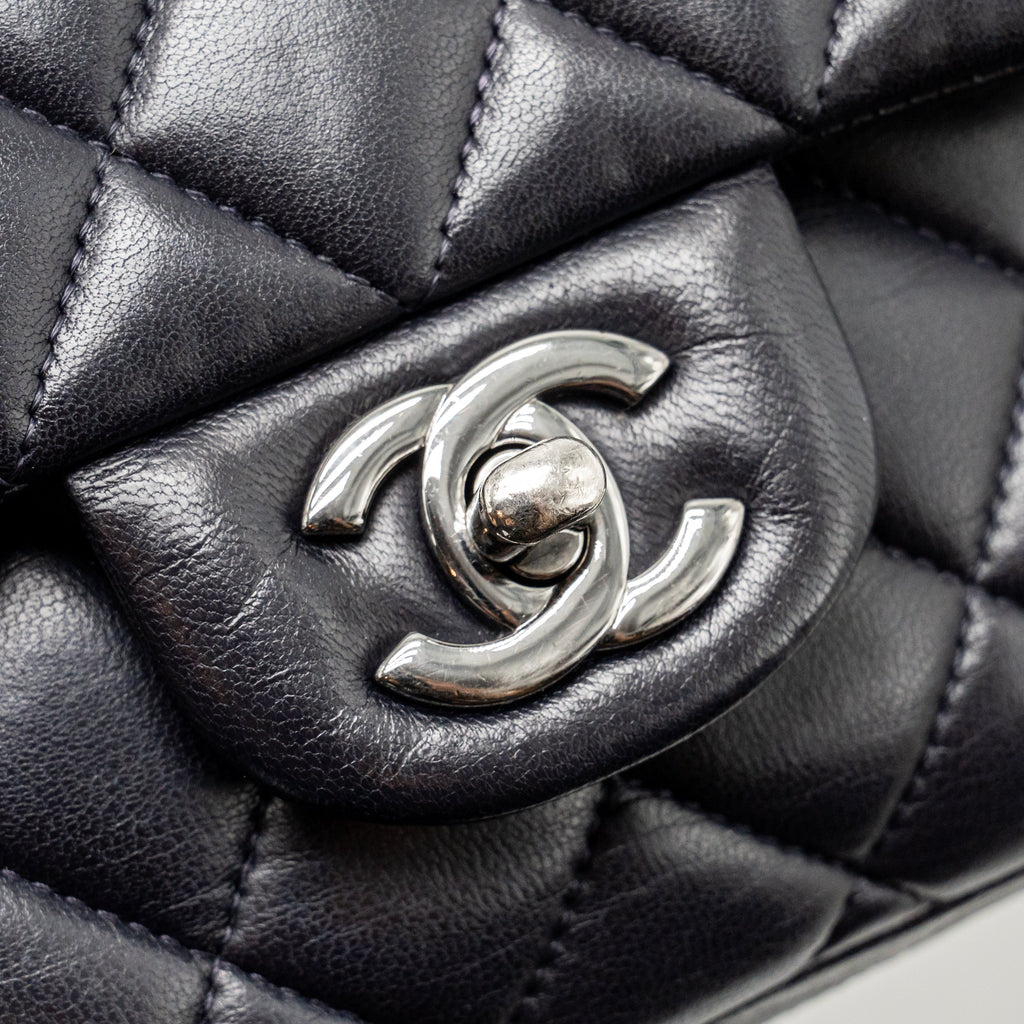 chanel-medium-classic-double-flap-bag-lambskin-dark-blue-shw