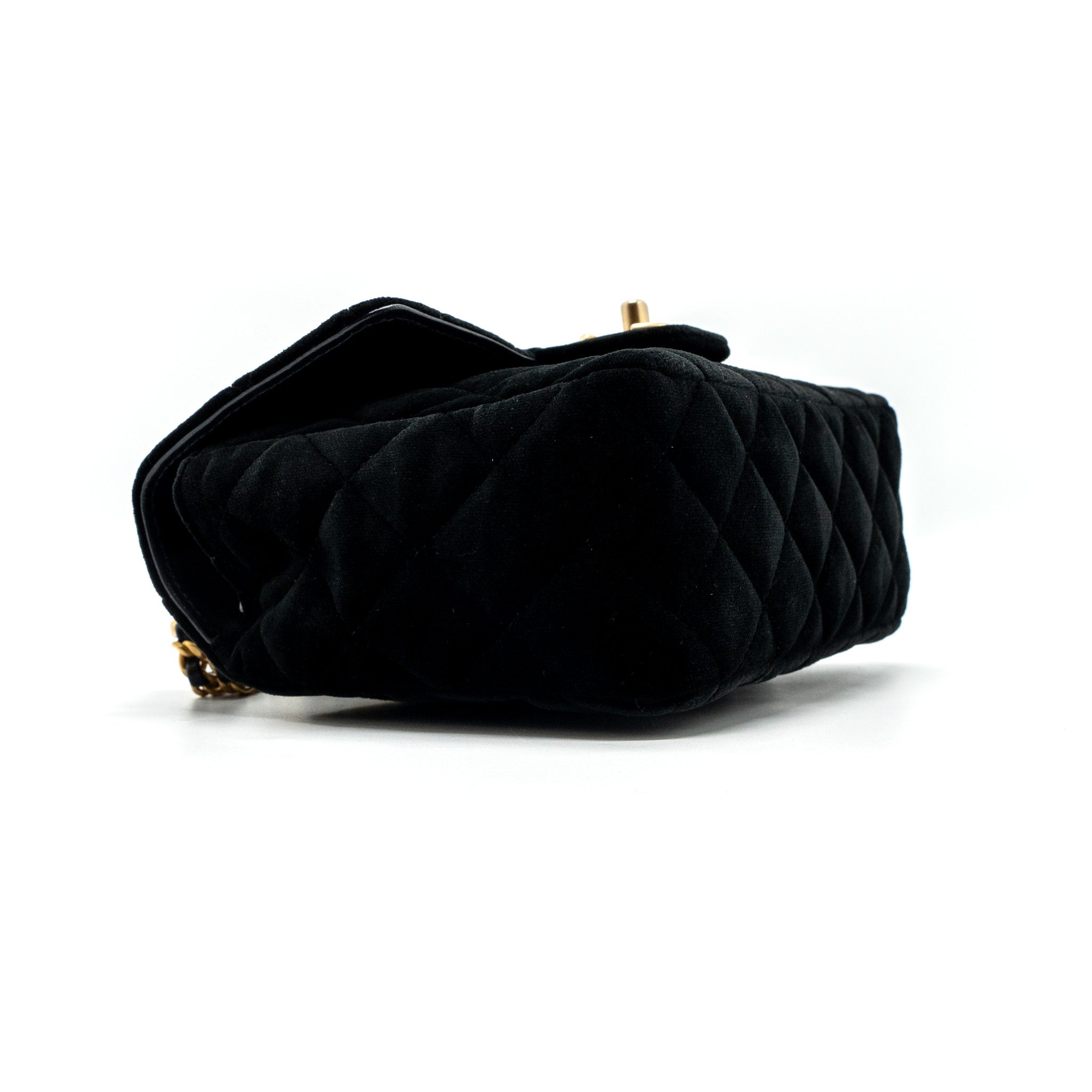 chanel-square-flap-bag-with-letter-chain-velvet-black-ghw-micrpchip