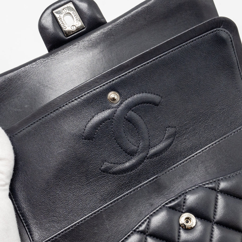 chanel-medium-classic-double-flap-bag-lambskin-dark-blue-shw