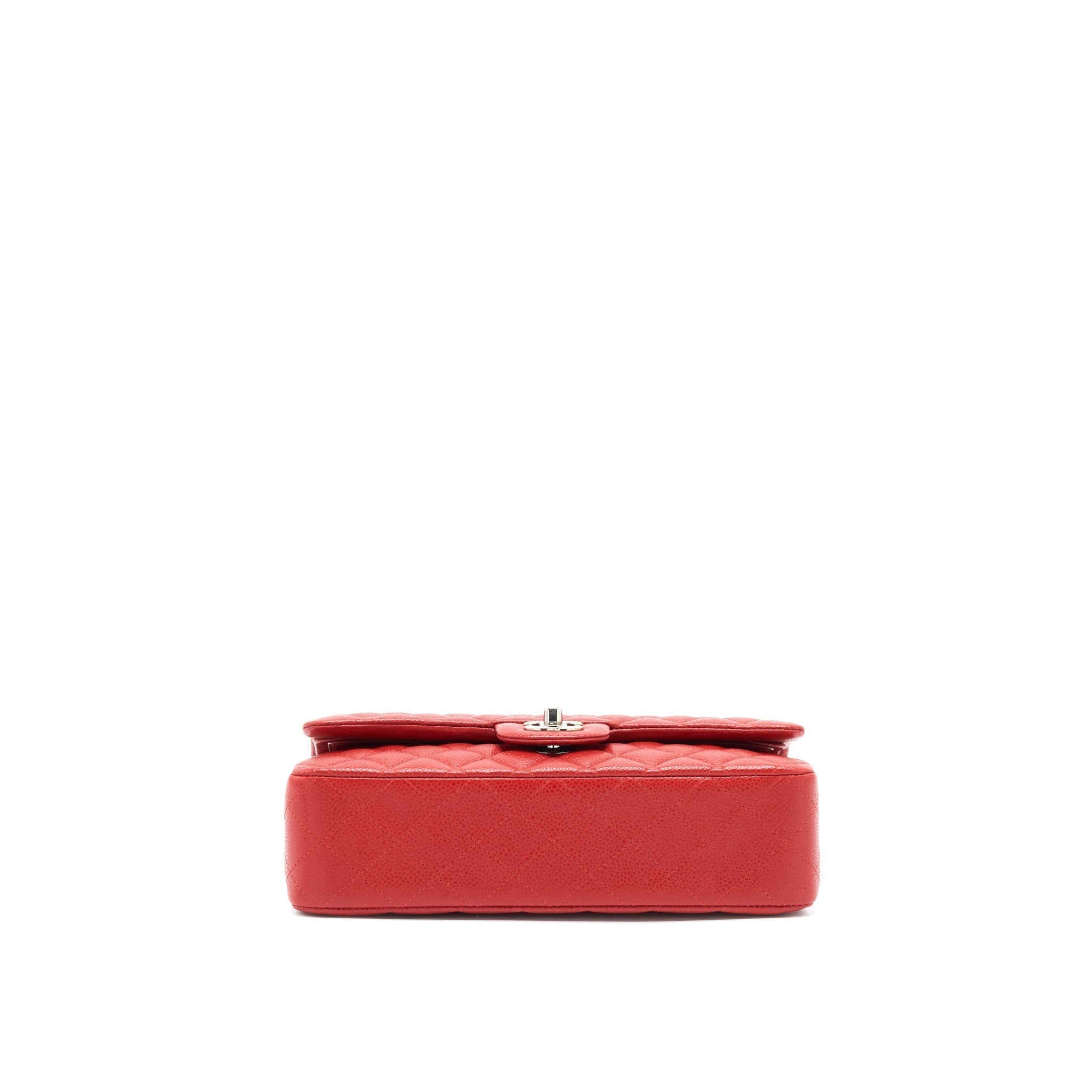 chanel-classic-double-flap-bag-caviar-red-shw