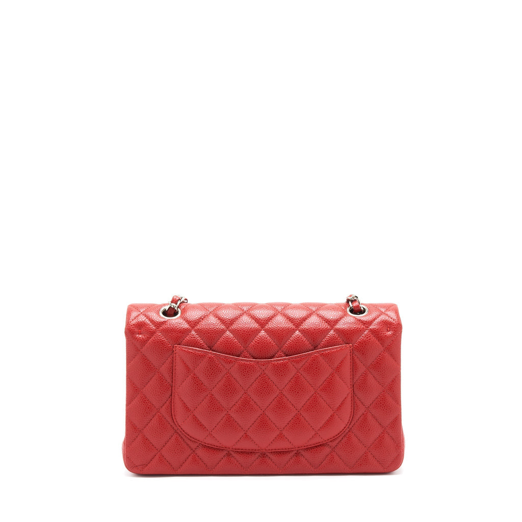 chanel-classic-double-flap-bag-caviar-red-shw