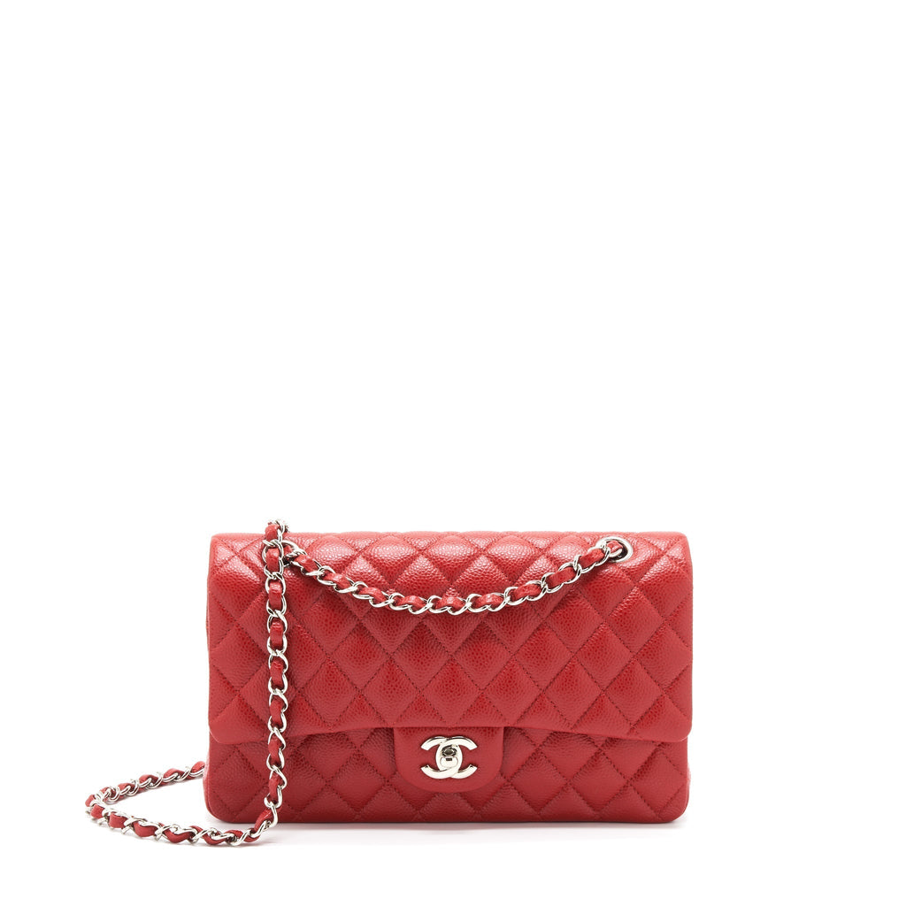 chanel-classic-double-flap-bag-caviar-red-shw