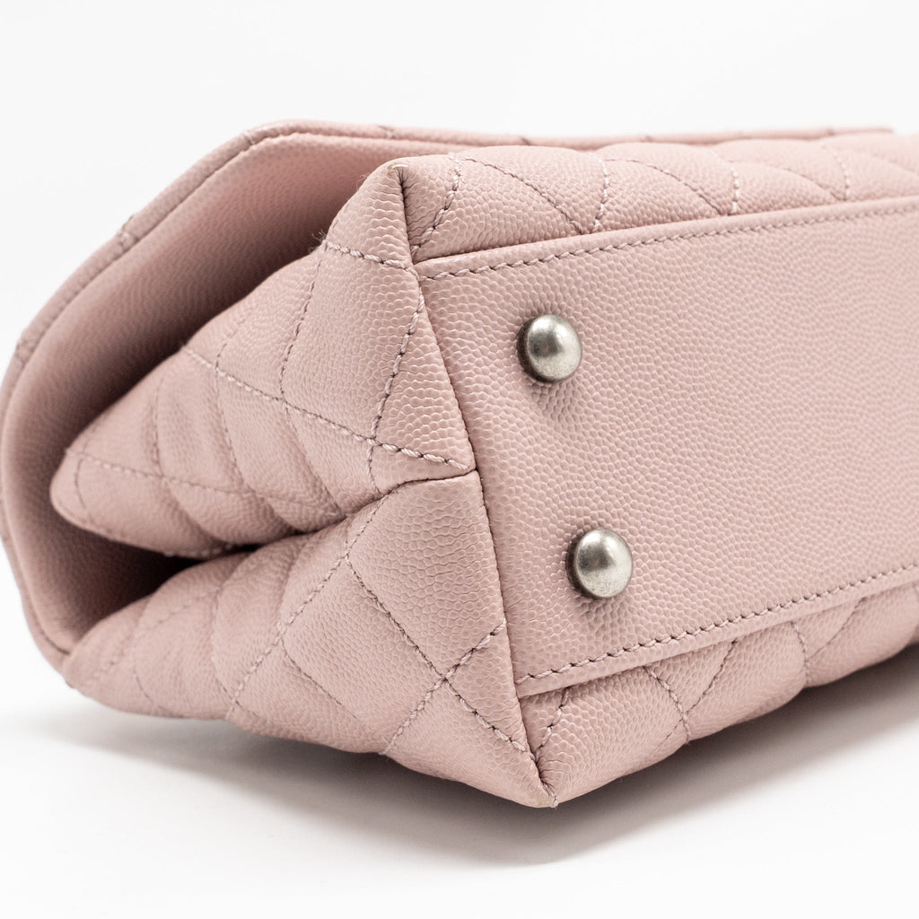 chanel-small-coco-handle-caviar-pink-ruthenium-shw