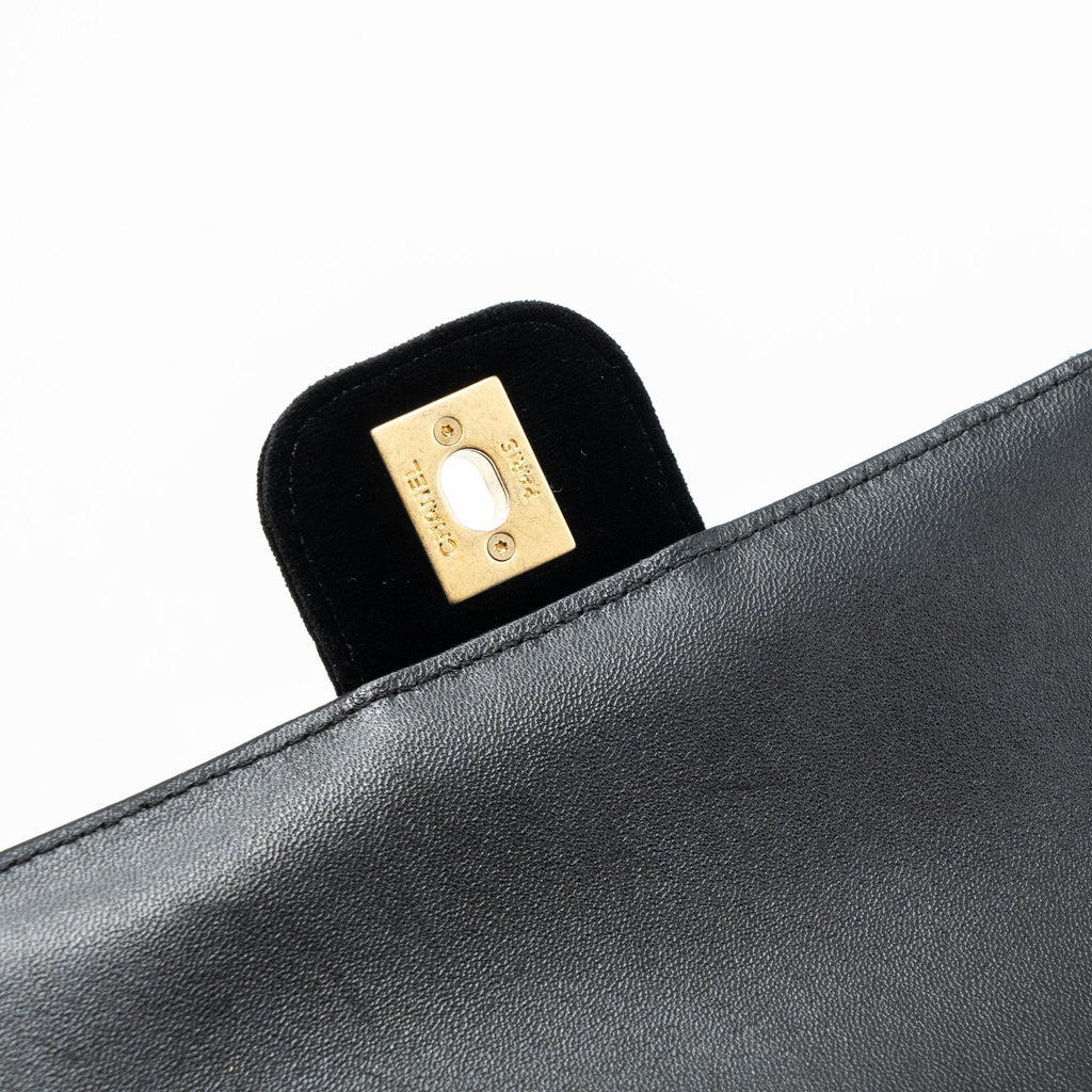 chanel-square-flap-bag-with-letter-chain-velvet-black-ghw-micrpchip