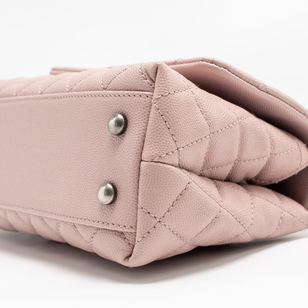 chanel-small-coco-handle-caviar-pink-ruthenium-shw