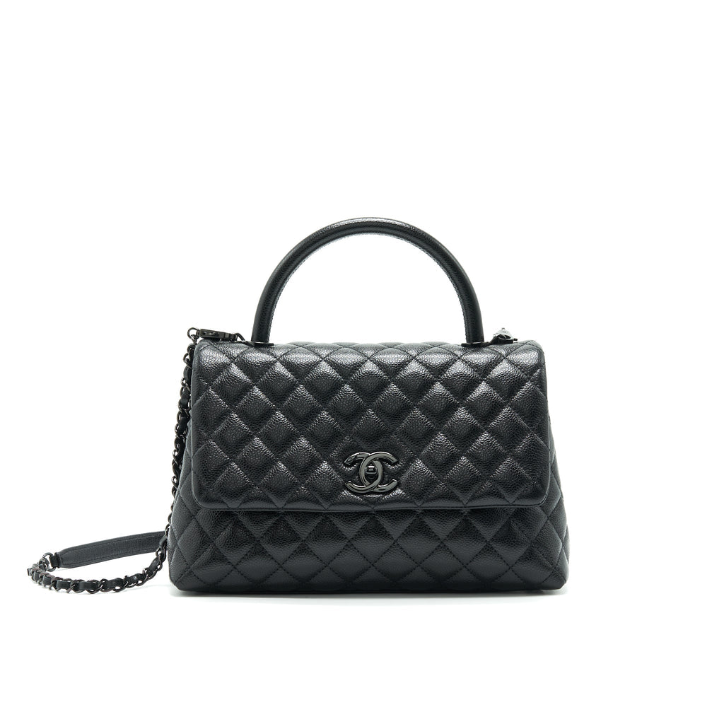 chanel-coco-handle-small-flap-bag-grained-calfskin-black-metal
