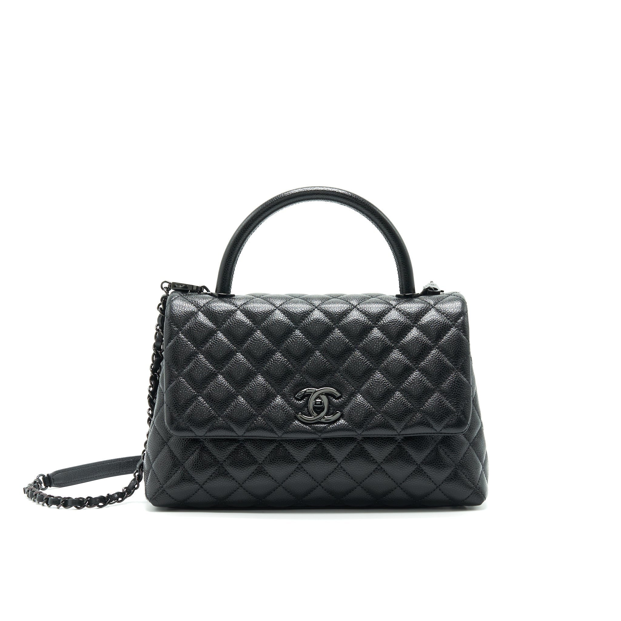 chanel-coco-handle-small-flap-bag-grained-calfskin-black-metal