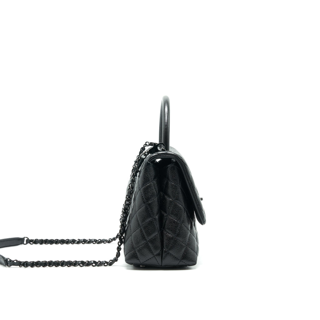 chanel-coco-handle-small-flap-bag-grained-calfskin-black-metal