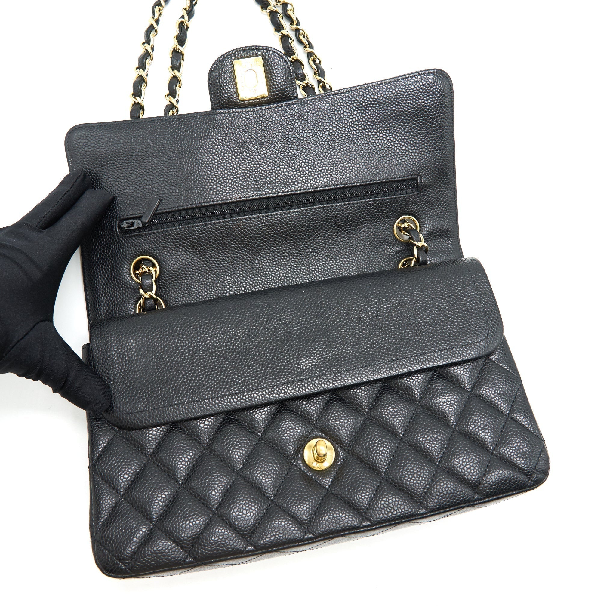 chanel-medium-classic-double-flap-bag-caviar-black-ghw-serial16
