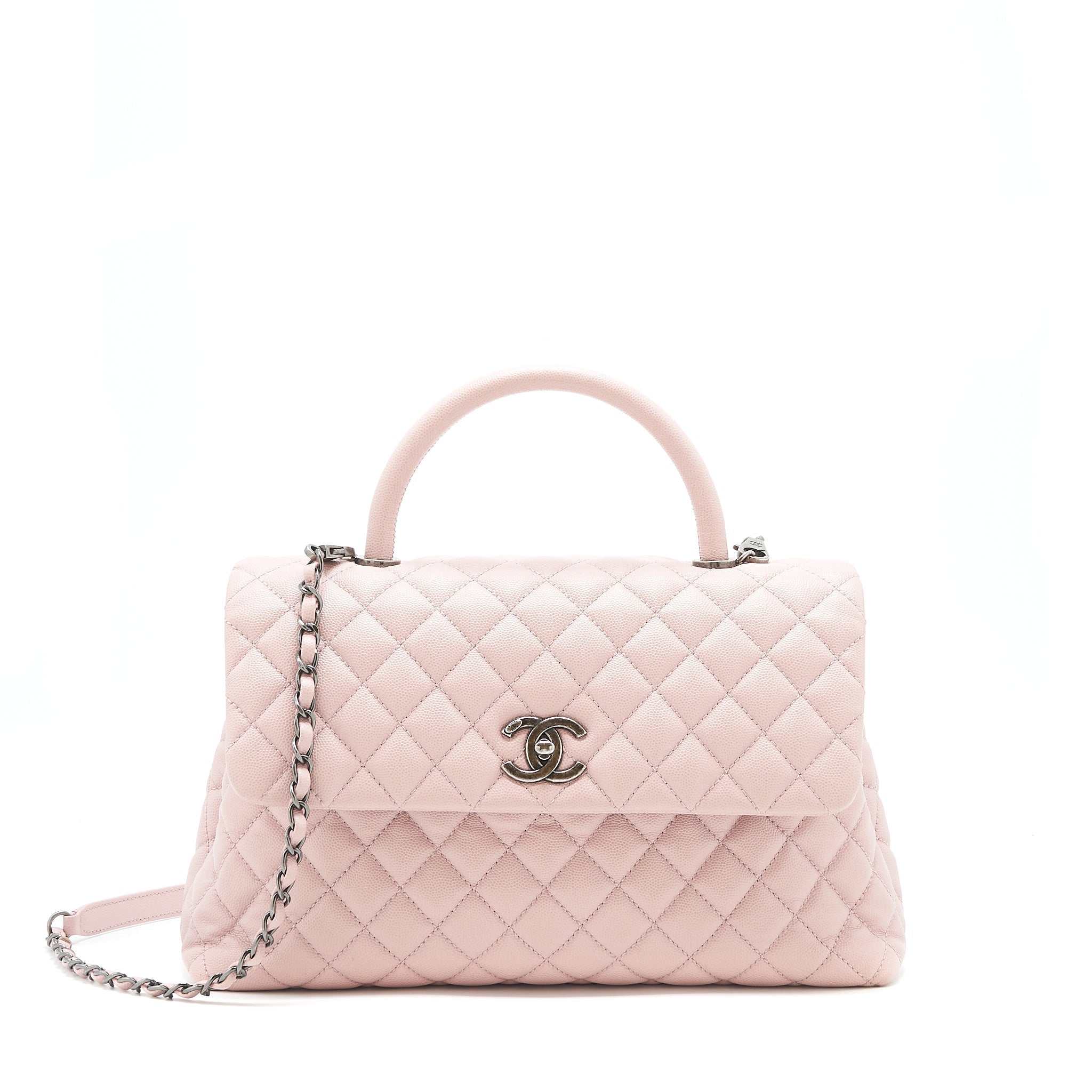 chanel-large-coco-handle-flap-bag-caviar-light-pink-ruthenium-hardware