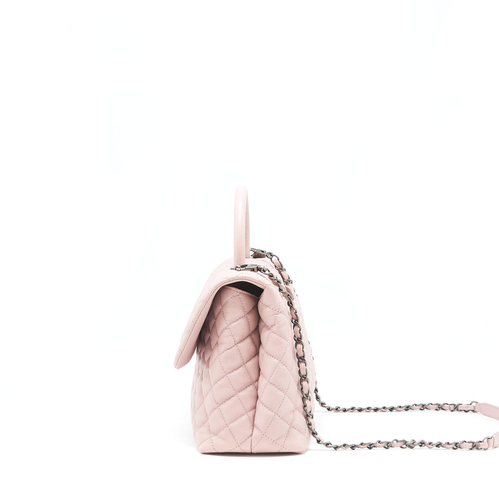 chanel-large-coco-handle-flap-bag-caviar-light-pink-ruthenium-hardware