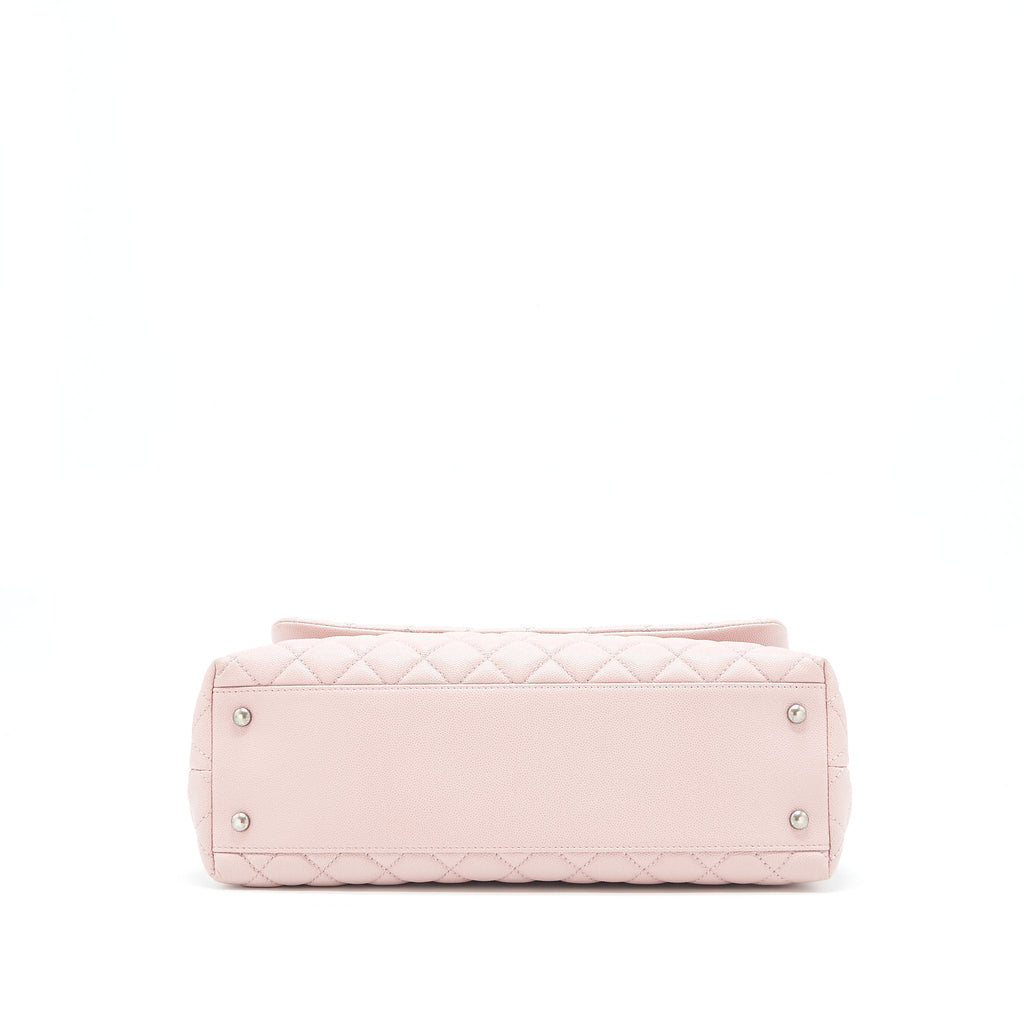 chanel-large-coco-handle-flap-bag-caviar-light-pink-ruthenium-hardware