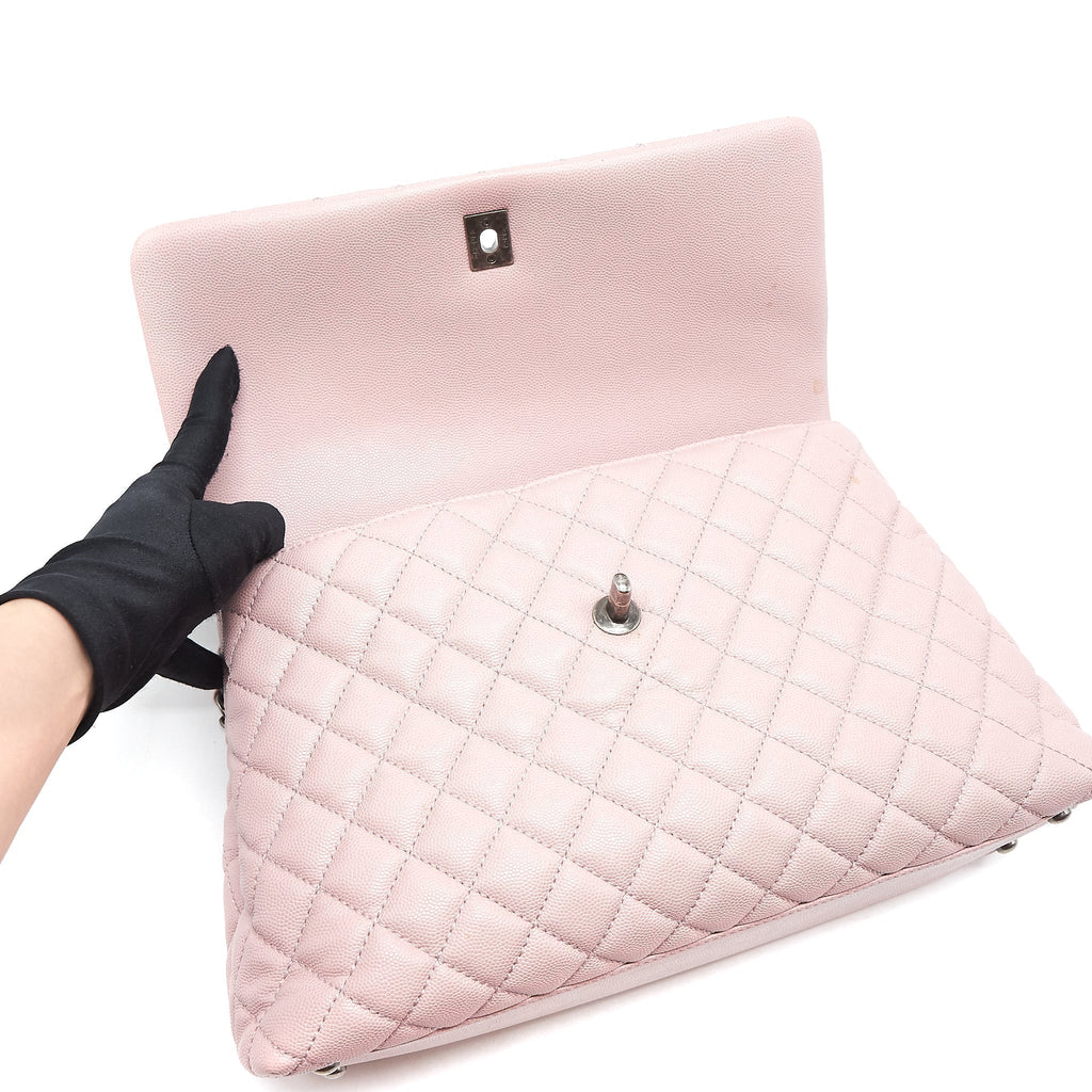 chanel-large-coco-handle-flap-bag-caviar-light-pink-ruthenium-hardware