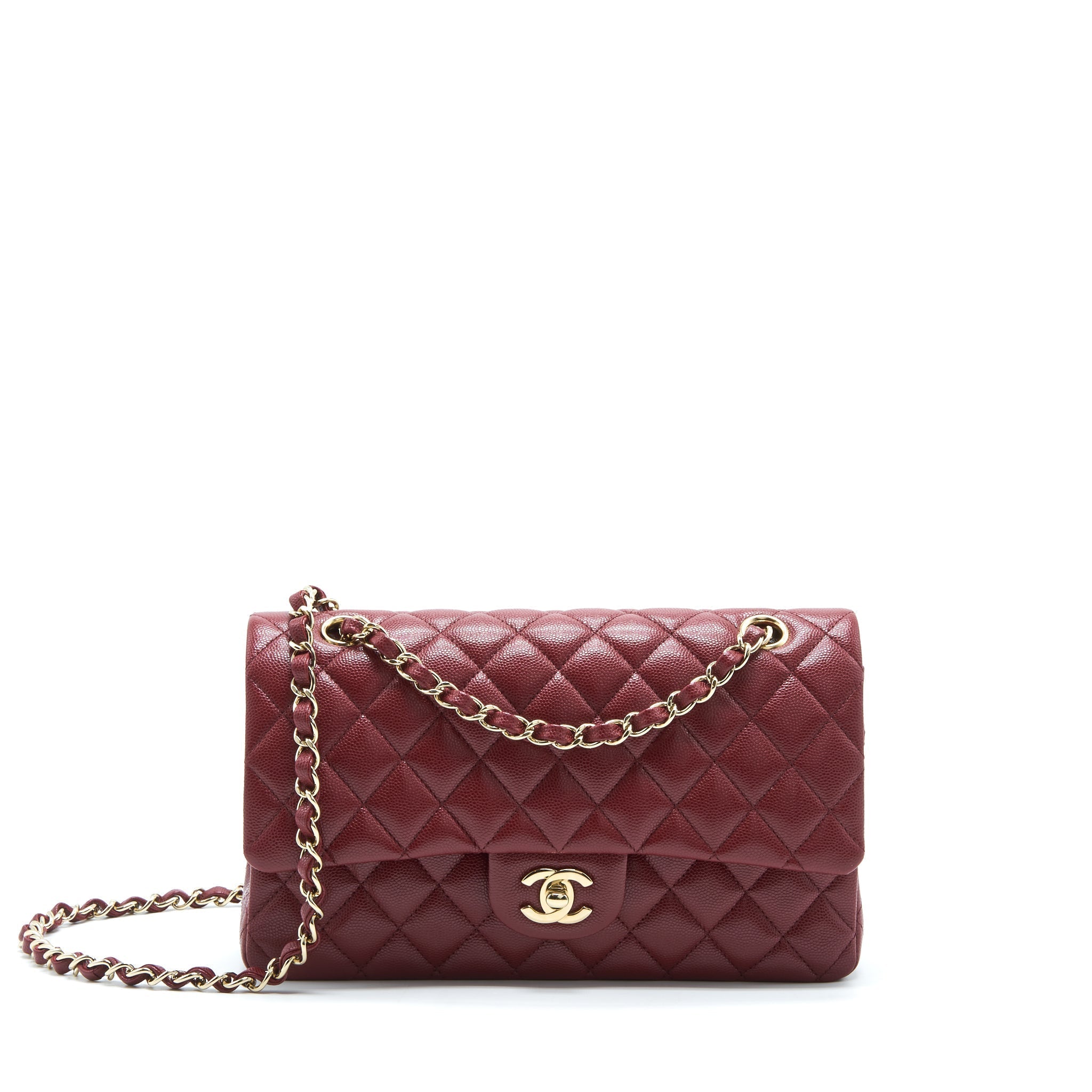 chanel-medium-classic-double-flap-bag-caviar-dark-red-lghw