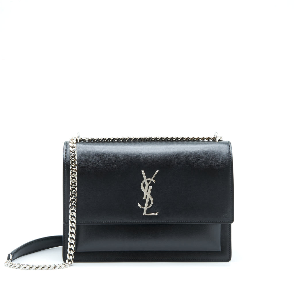 saint-laurent-ysl-medium-sunset-bag-calfskin-black-shw