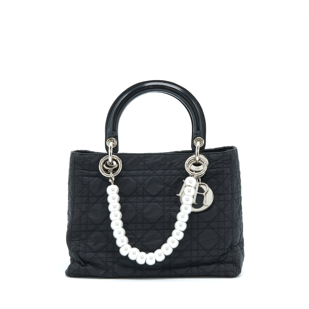 dior-vintage-medium-lady-dior-nylon-fabric-black-shw