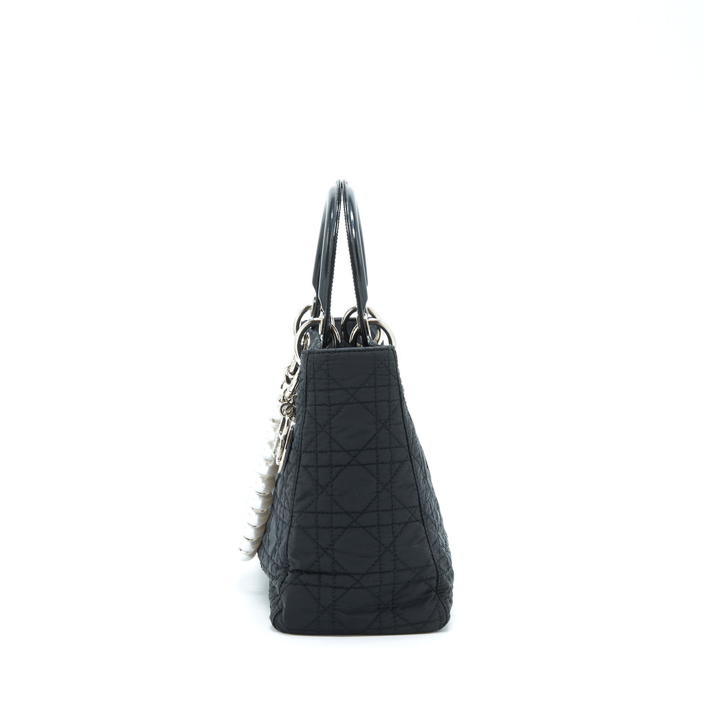 dior-vintage-medium-lady-dior-nylon-fabric-black-shw