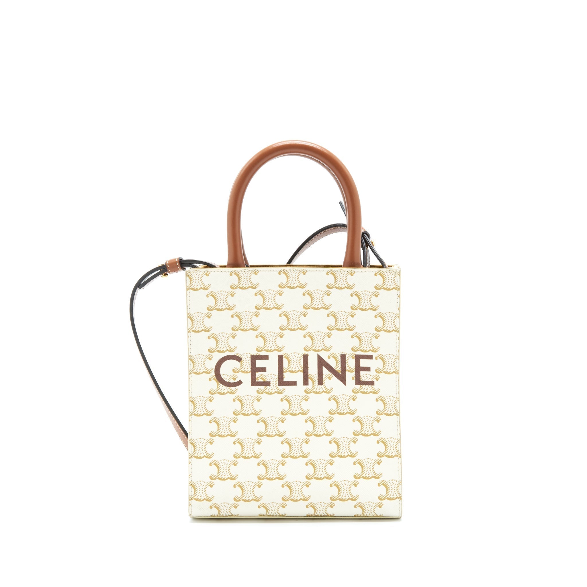 celine-mini-vertical-tote-cabas-triomphe-canvas-calfskin-white