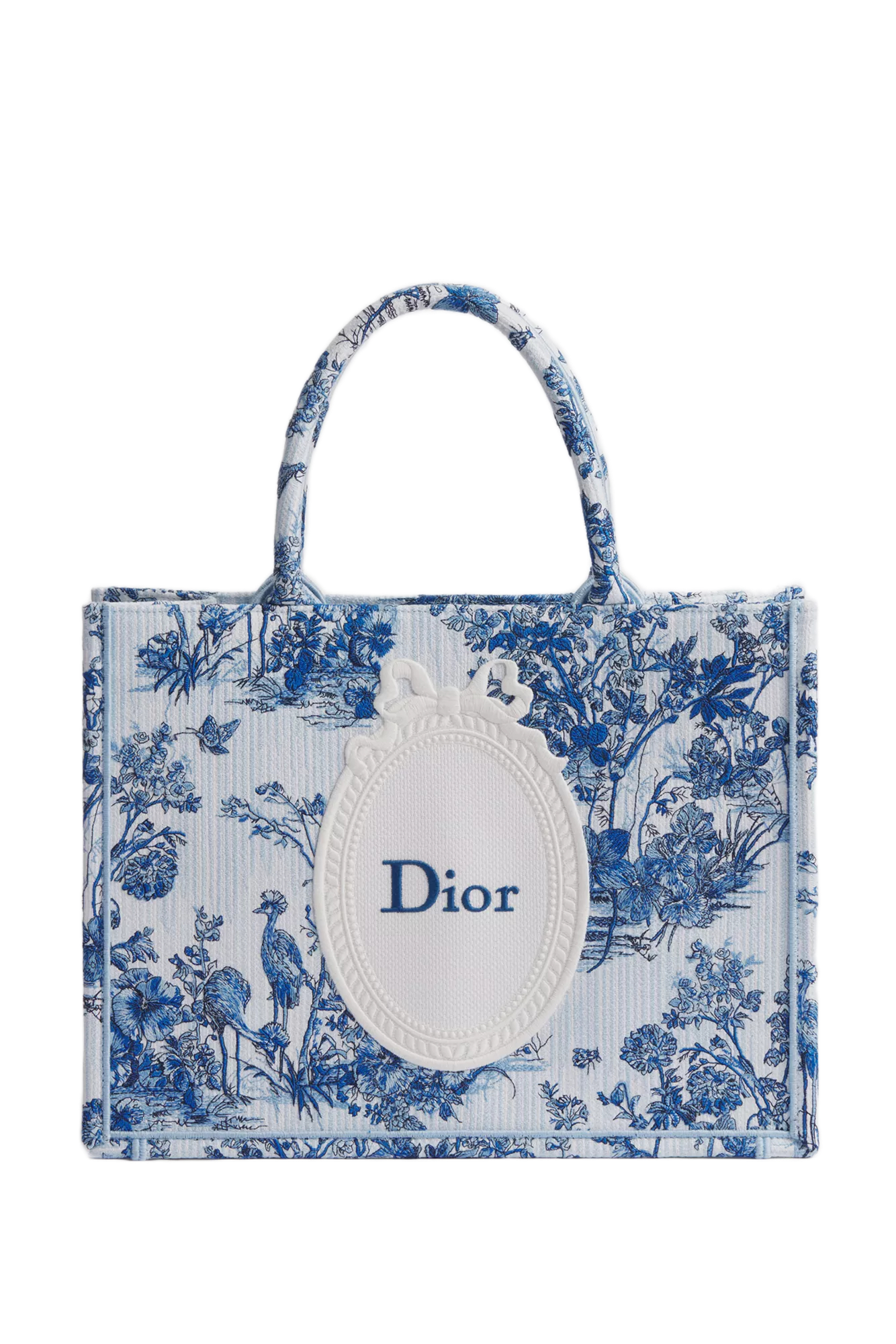 Dioriviera Medium Dior Book Tote with Strap Blue Toile Bag