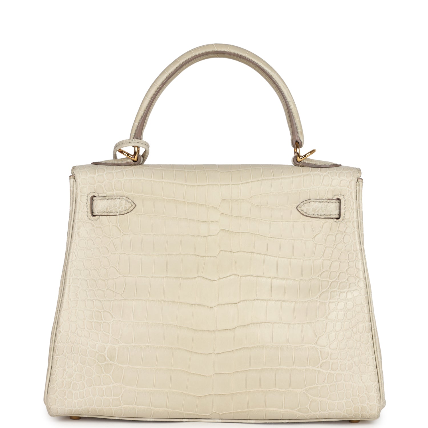 Kelly Retourne 25 Beton Matte Alligator Gold Hardware Bag