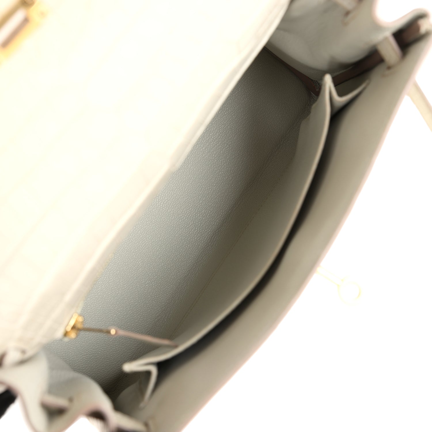 Kelly Retourne 25 Beton Matte Alligator Gold Hardware Bag