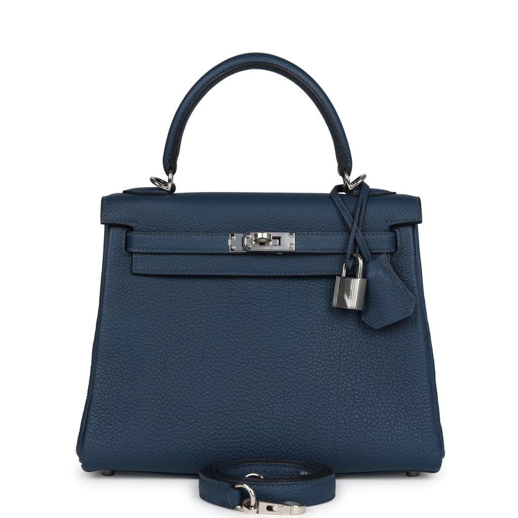 Kelly Retourne 25 Bleu De Prusse Togo Palladium Hardware Bag